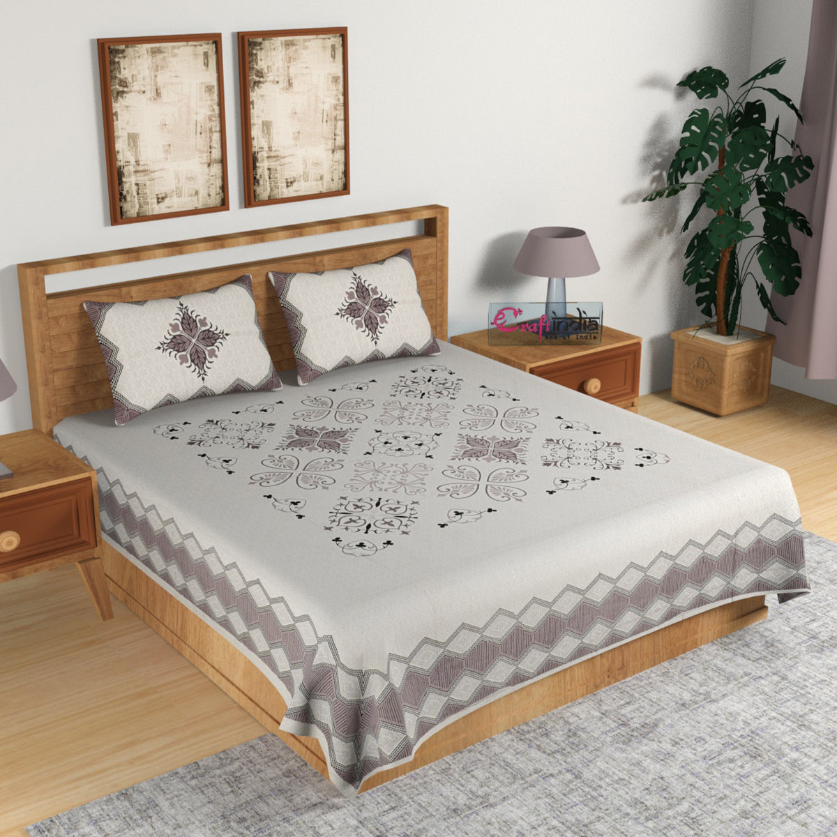 Buy Cotton Double Bed Bedsheet Online Double Bed Sheets eCraftIndia