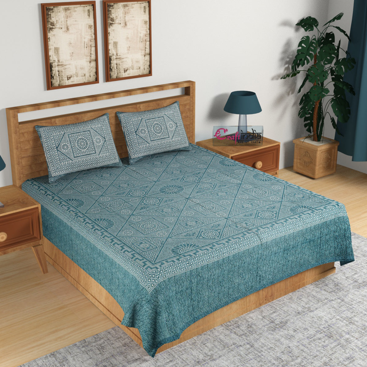 Buy Pure Cotton Double Bedsheets Online Cotton Bed Sheets eCraftIndia