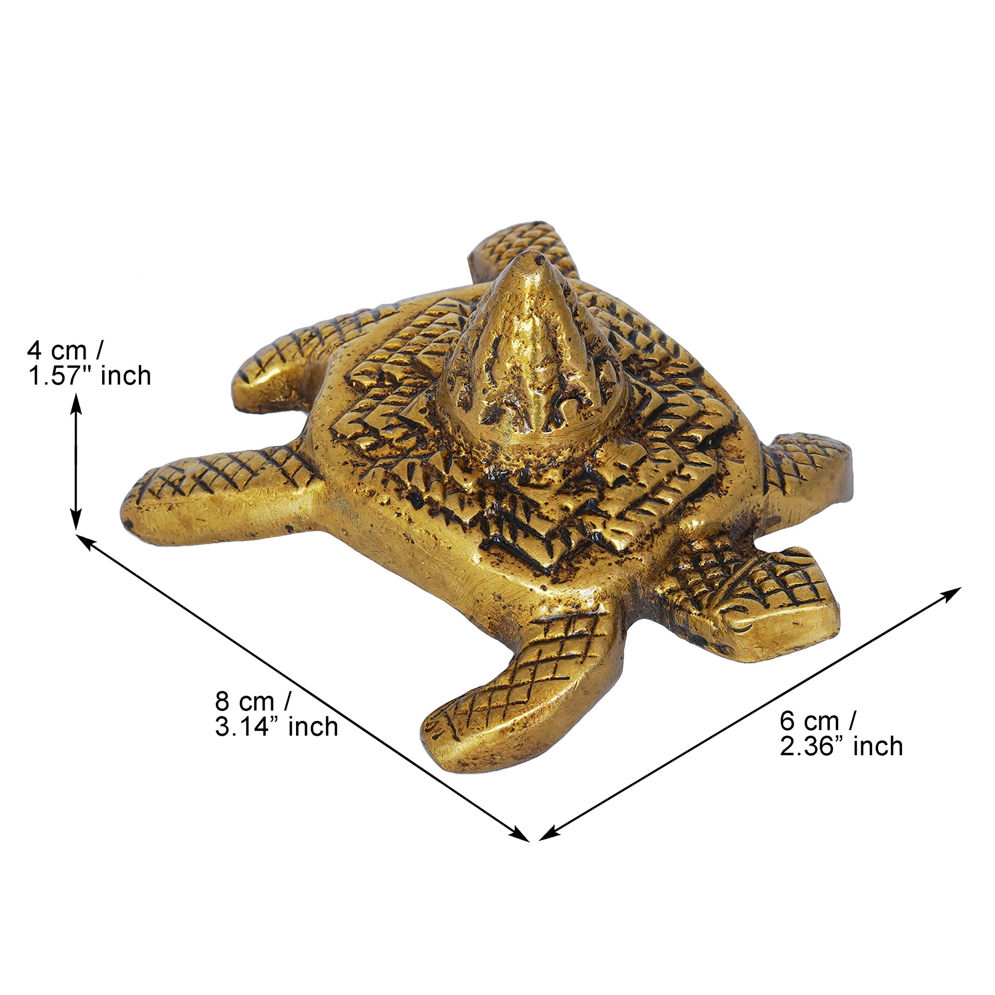 Golden Brass Meru Shree Yantra on Tortoise Statue Showpiece for Home, Office, and Temple - Bring Good Luck - Gift for Festive Occasions 3