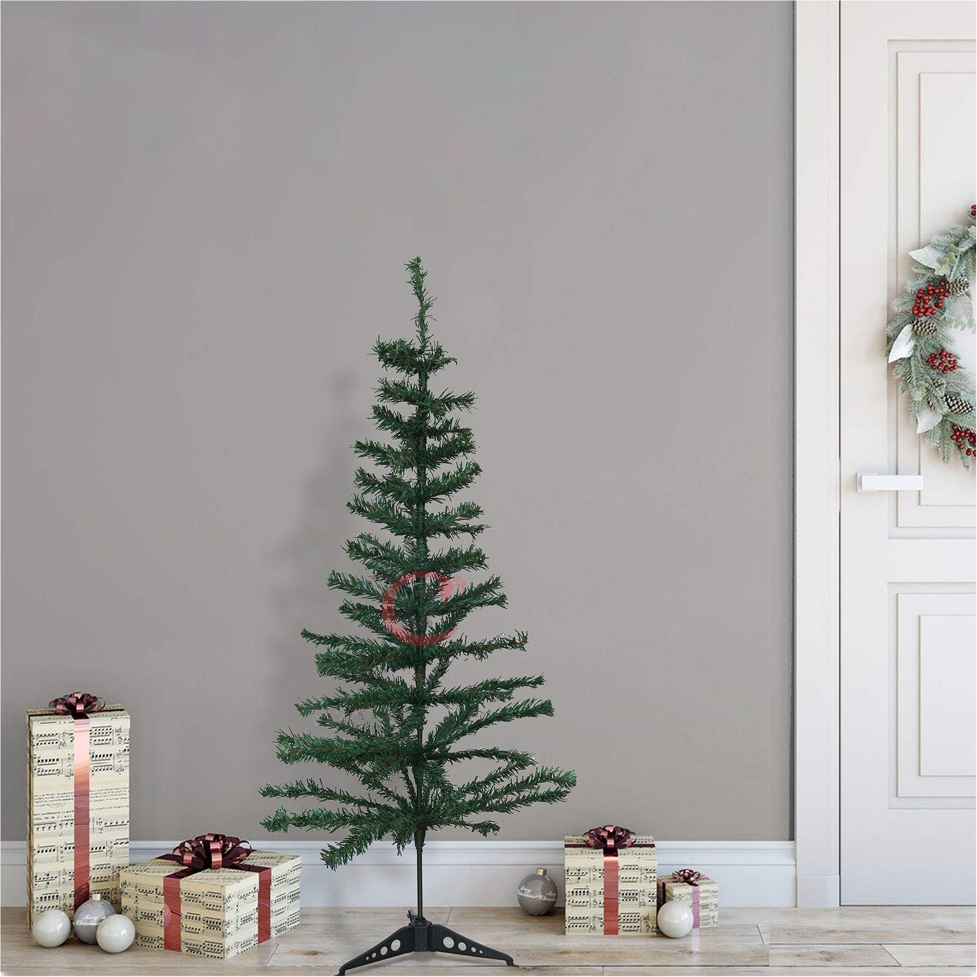 eCraftIndia 4 Feet Green Artificial Christmas Tree Xmas Pine Tree with Stand and 60 Christmas Decoration Ornaments Props - Merry Christmas Decoration Item for Home, Office, and Church 4