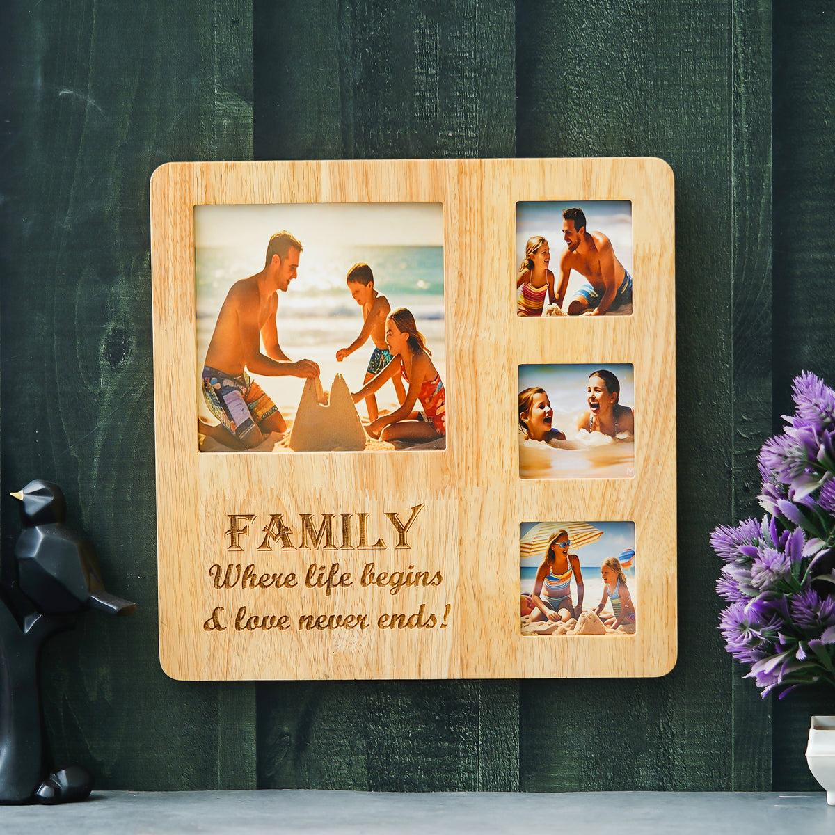 Wooden Personalised Perfect Family Photo Frame| Family Where Life Begi ...