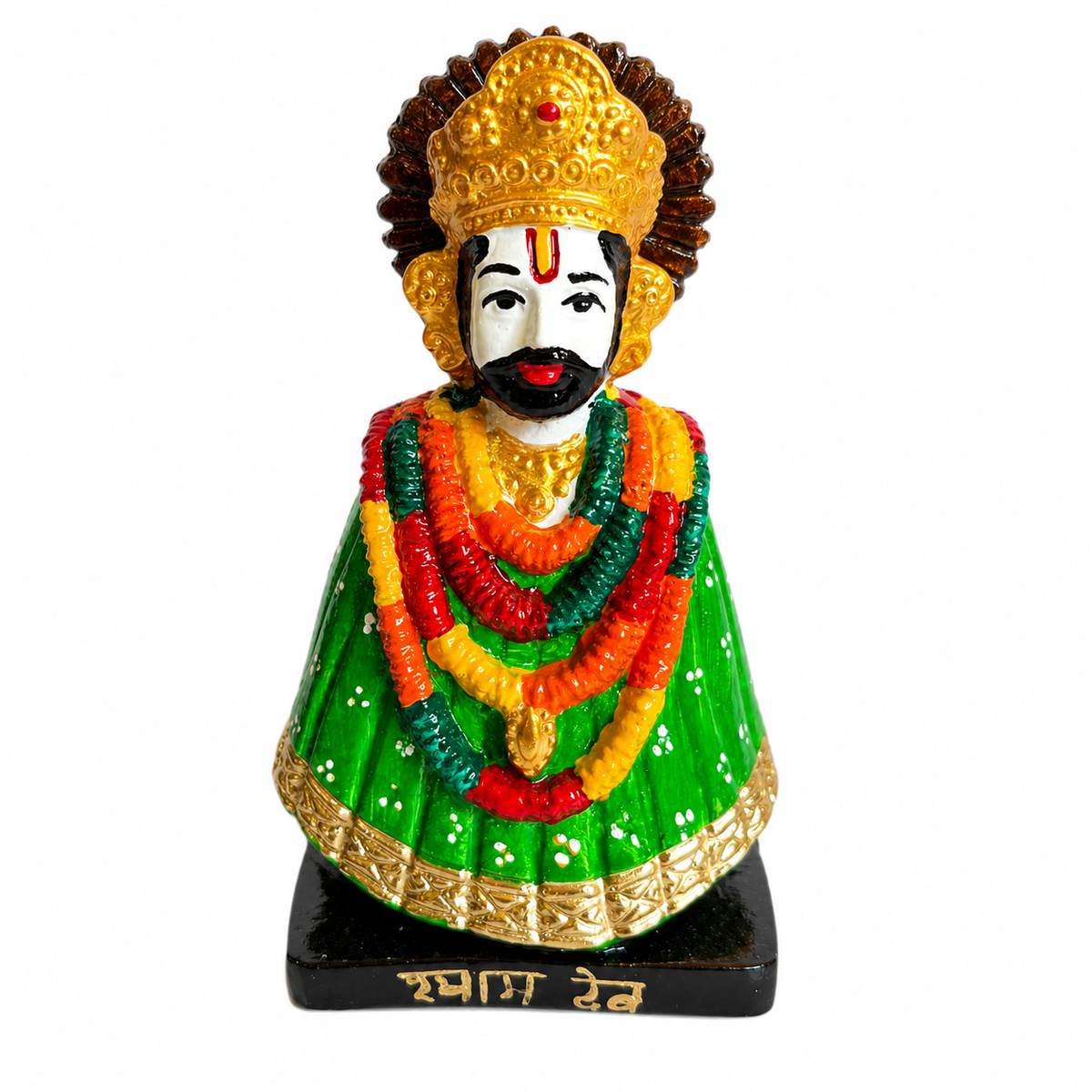 Green Khatu Shyam Ji Idol Decorative Spiritual Showpiece For Home green-khatu-shyam-ji-idol-decorative-spiritual-showpiece-for-home