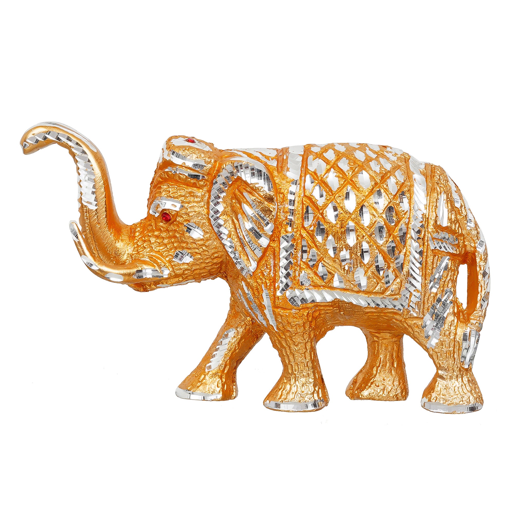 Golden Elephant Handcrafted Decorative Metal Figurine 2