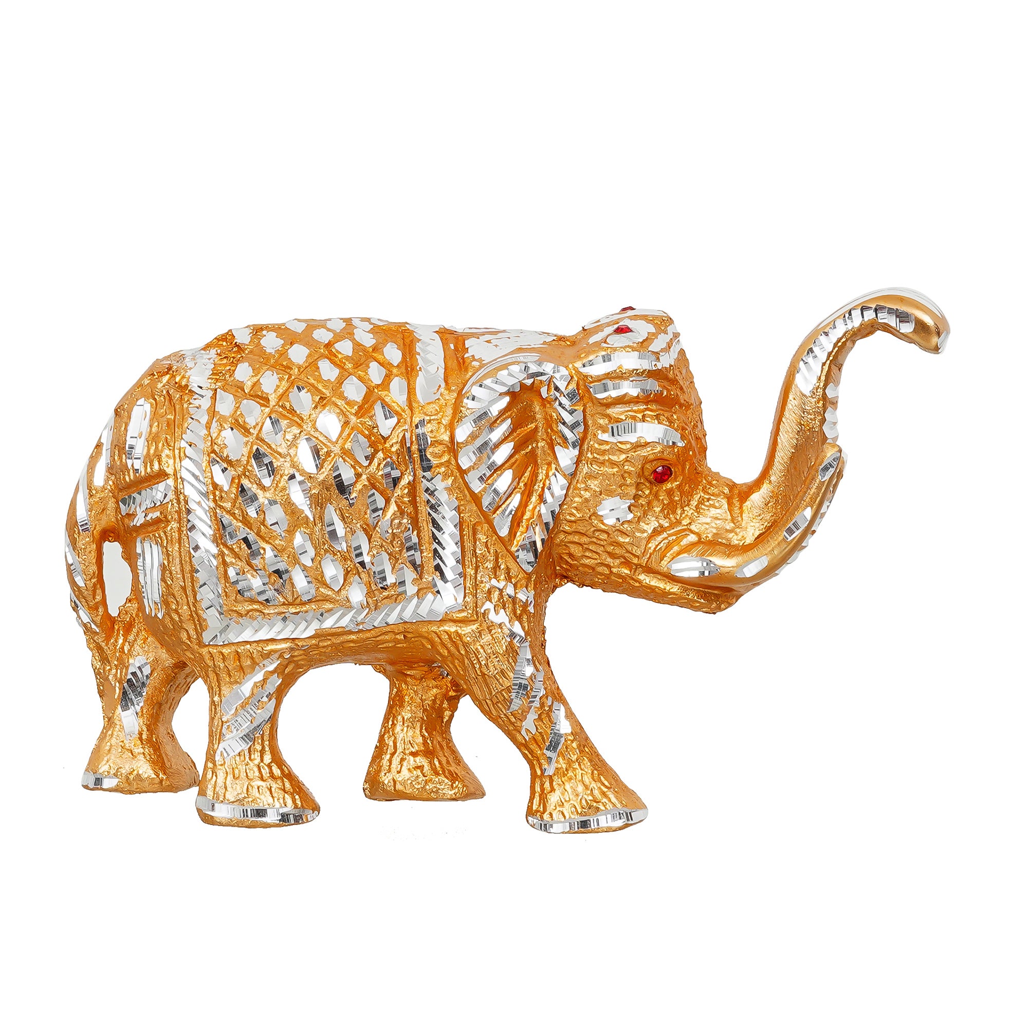 Golden Elephant Handcrafted Decorative Metal Figurine 4