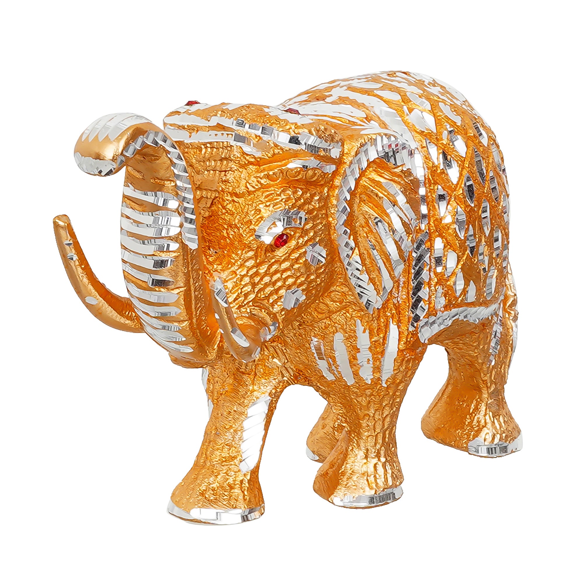 Golden Elephant Handcrafted Decorative Metal Figurine 5