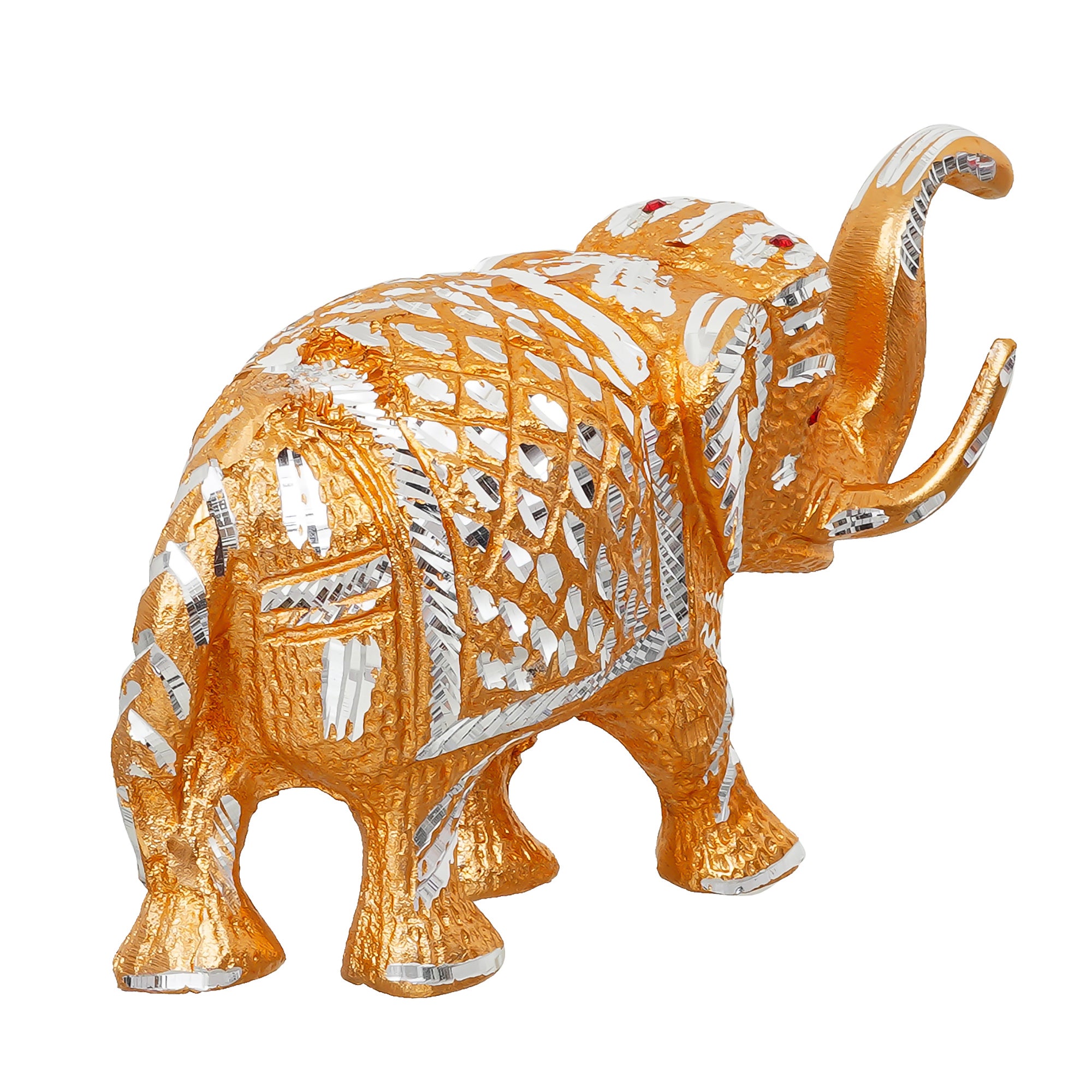 Golden Elephant Handcrafted Decorative Metal Figurine 6