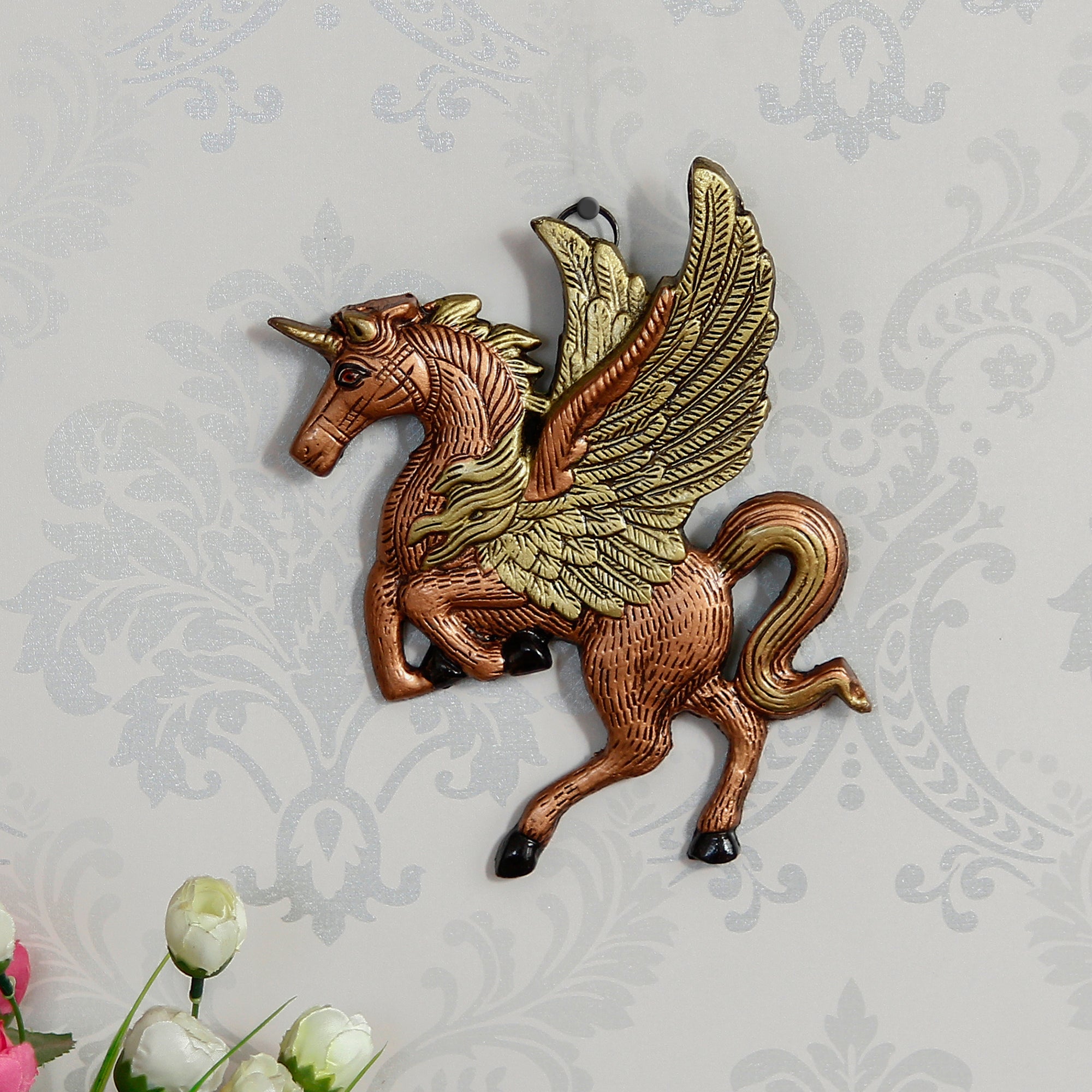 Decorative Flying Horse Metal Wall Hanging Showpiece