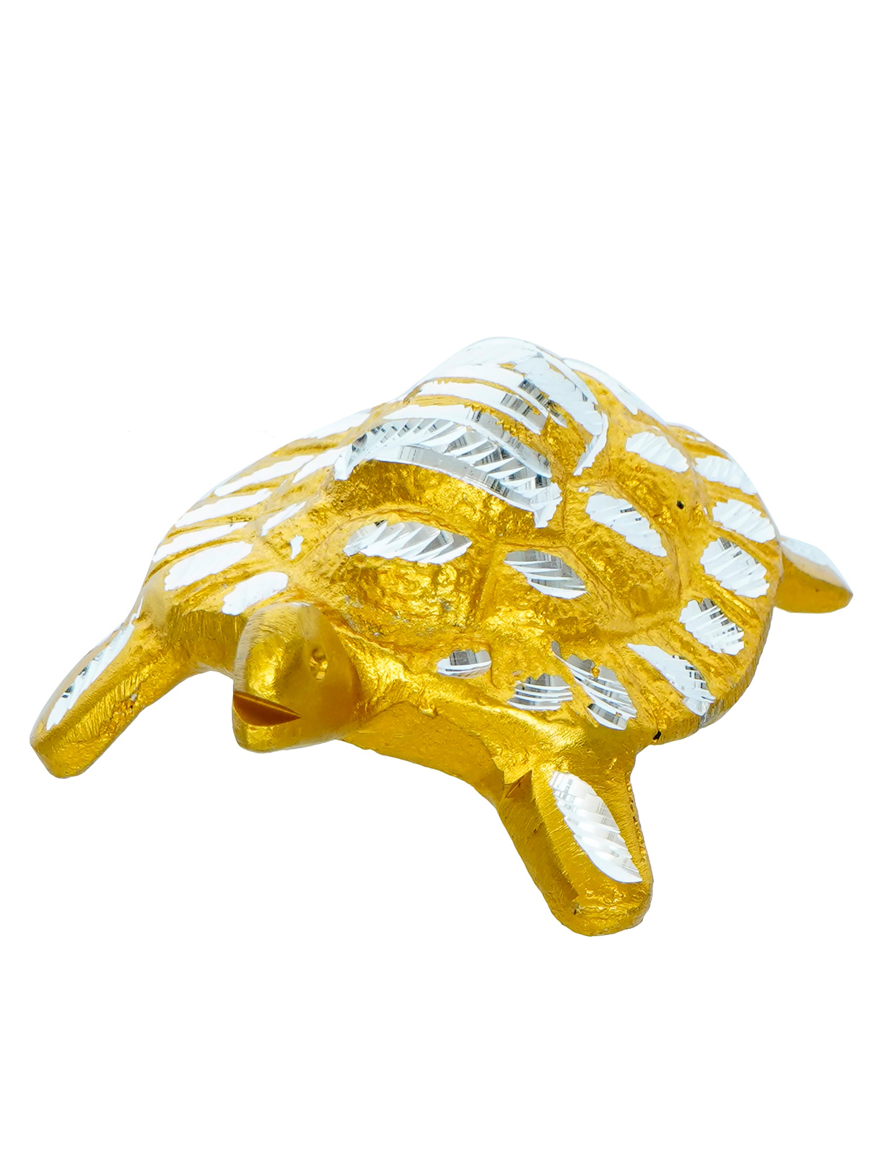 Golden Engraved Feng Shui Tortoise Figurines Decorative Metal Showpiece 2