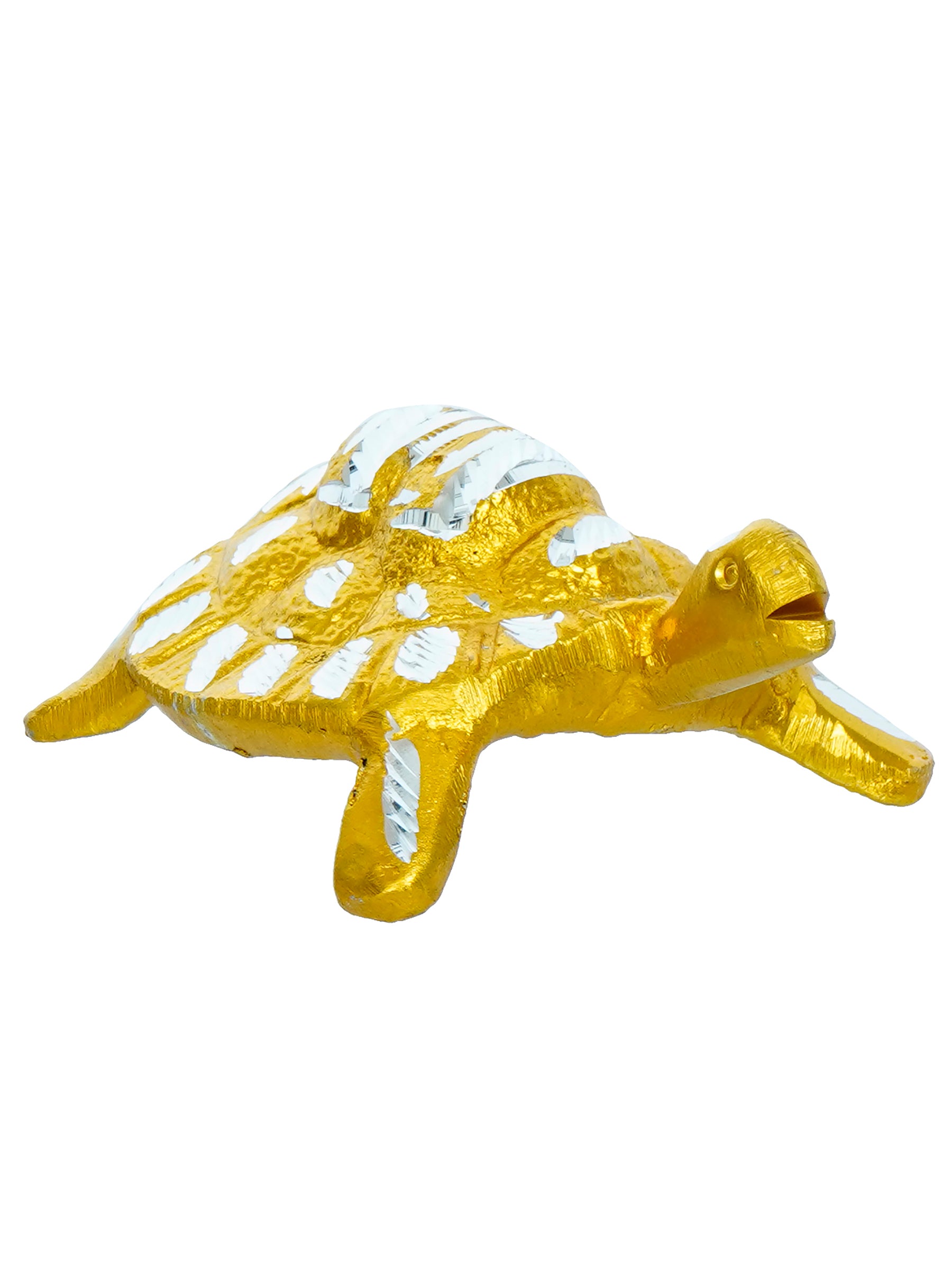 Golden Engraved Feng Shui Tortoise Figurines Decorative Metal Showpiece 4
