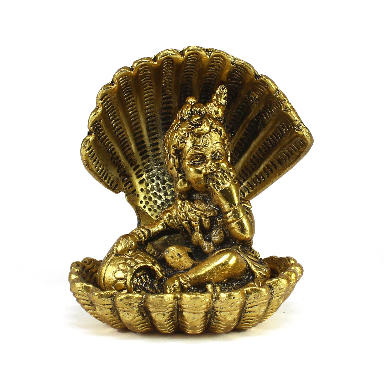 Golden Metal Bal Gopal Krishna Statue having Makhan 1