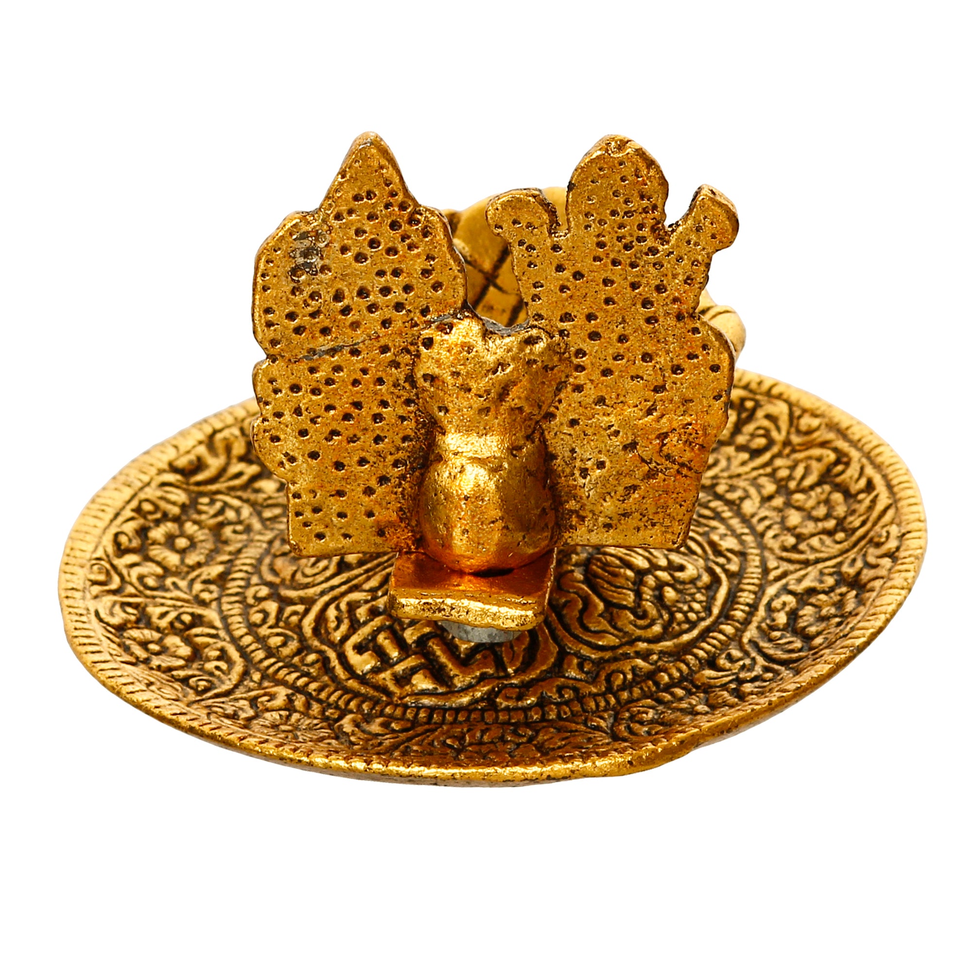 Goddess Laxmi & Lord Ganesha Golden Metal Diya 6