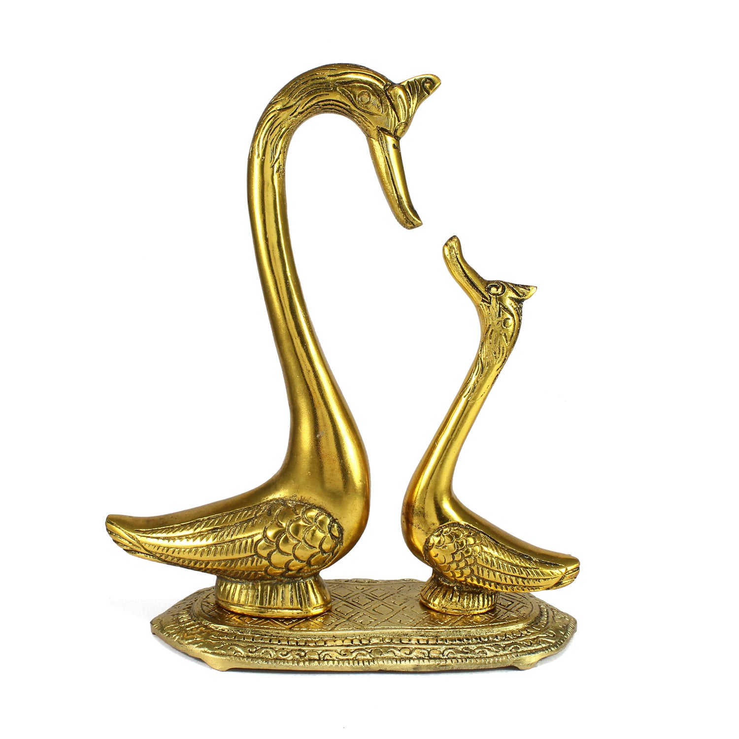 Golden Metal Loving swan couple showpiece 5