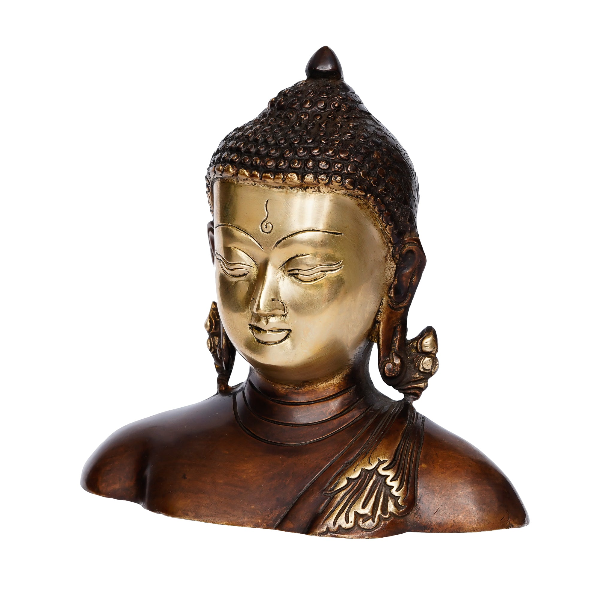 Meditating Buddha Brass Antique Decorative Figurine 5