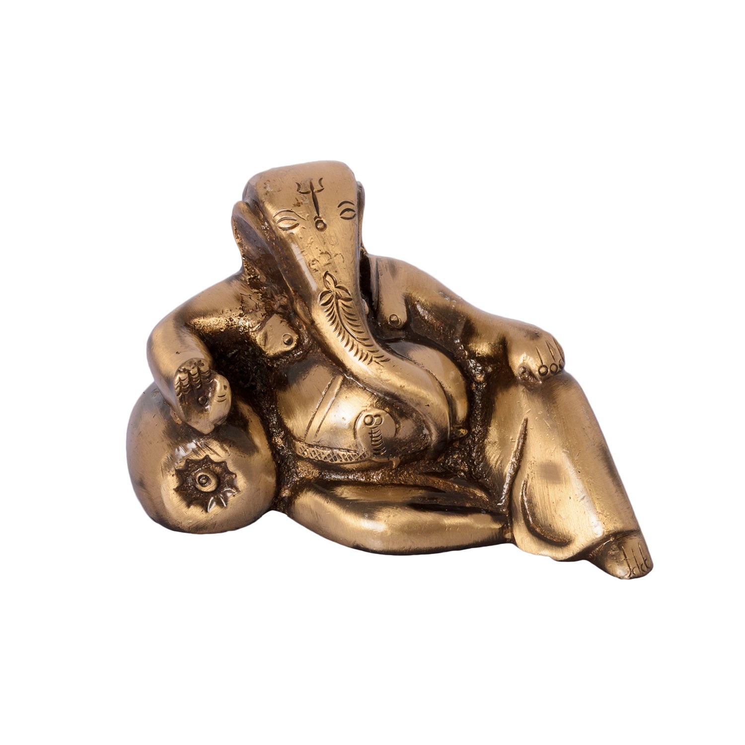 Golden Brass Lord Ganesha Idol With Masand 1