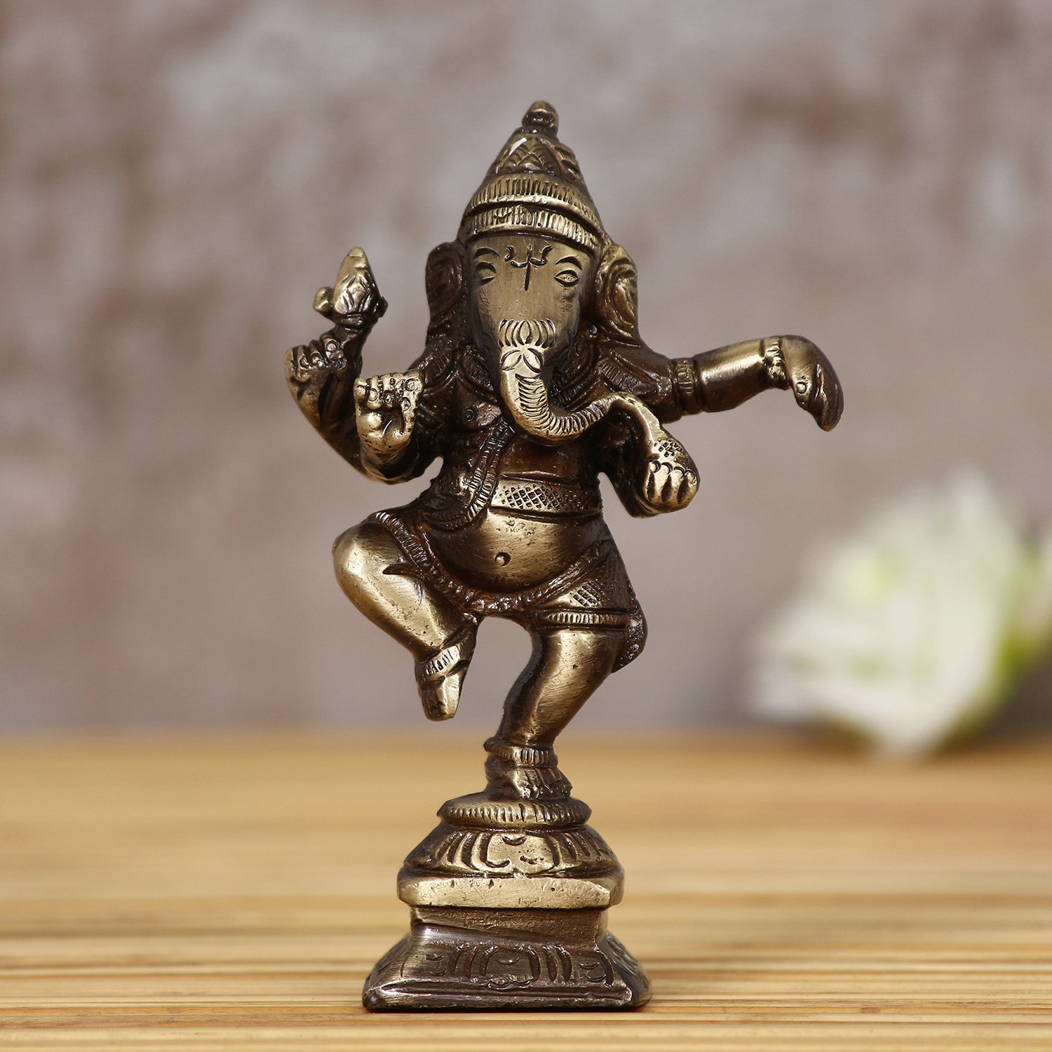 Brass Dancing Lord Ganesha Idol For Home