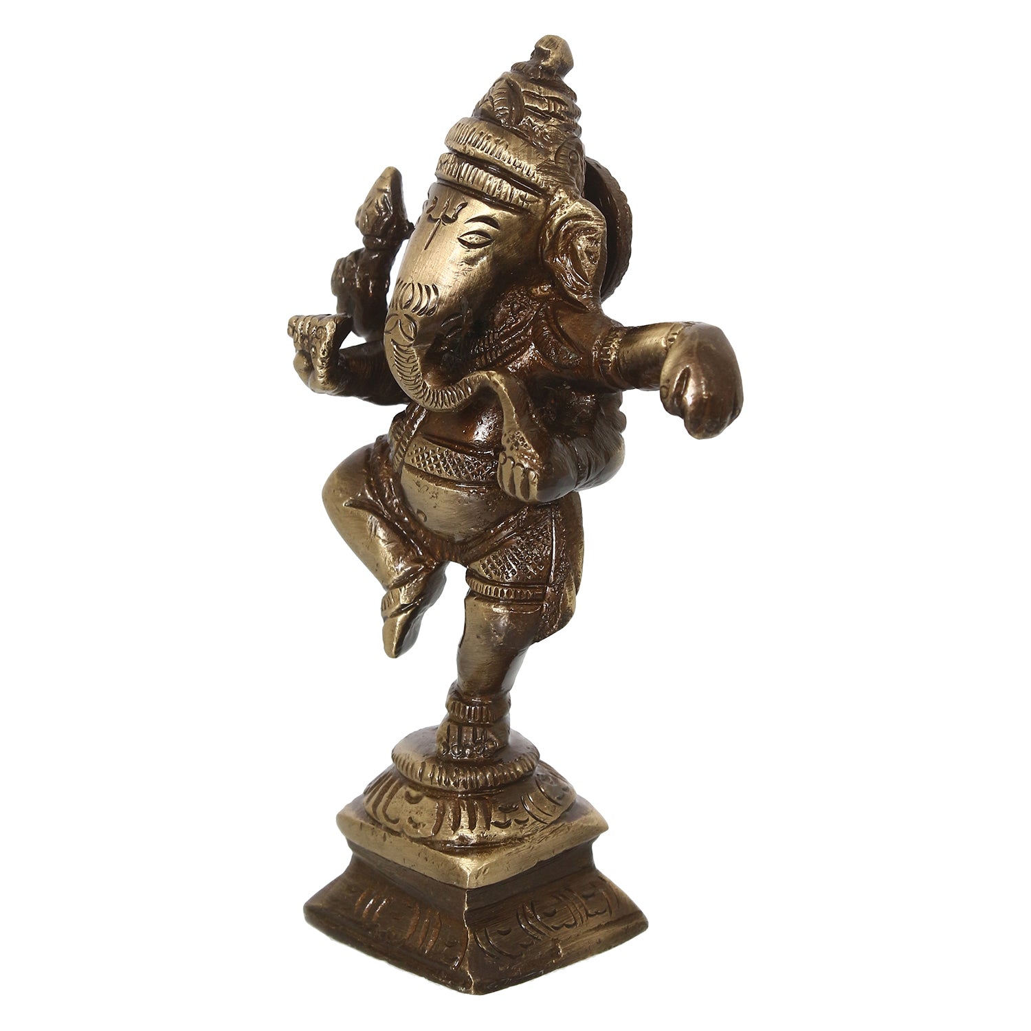 Brass Dancing Lord Ganesha Idol For Home 5