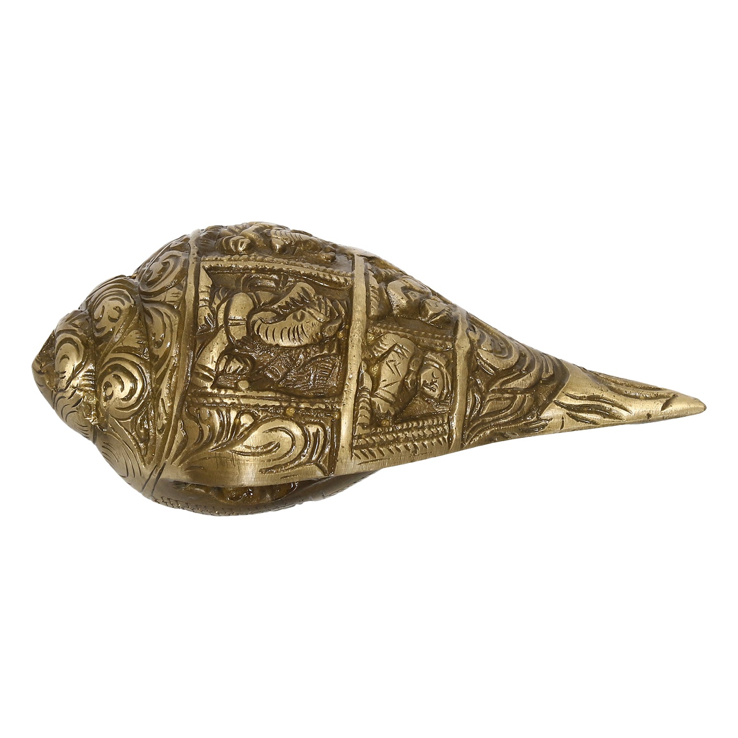 Golden Brass Auspicious Lord Ganesha Shankh/Conch 5