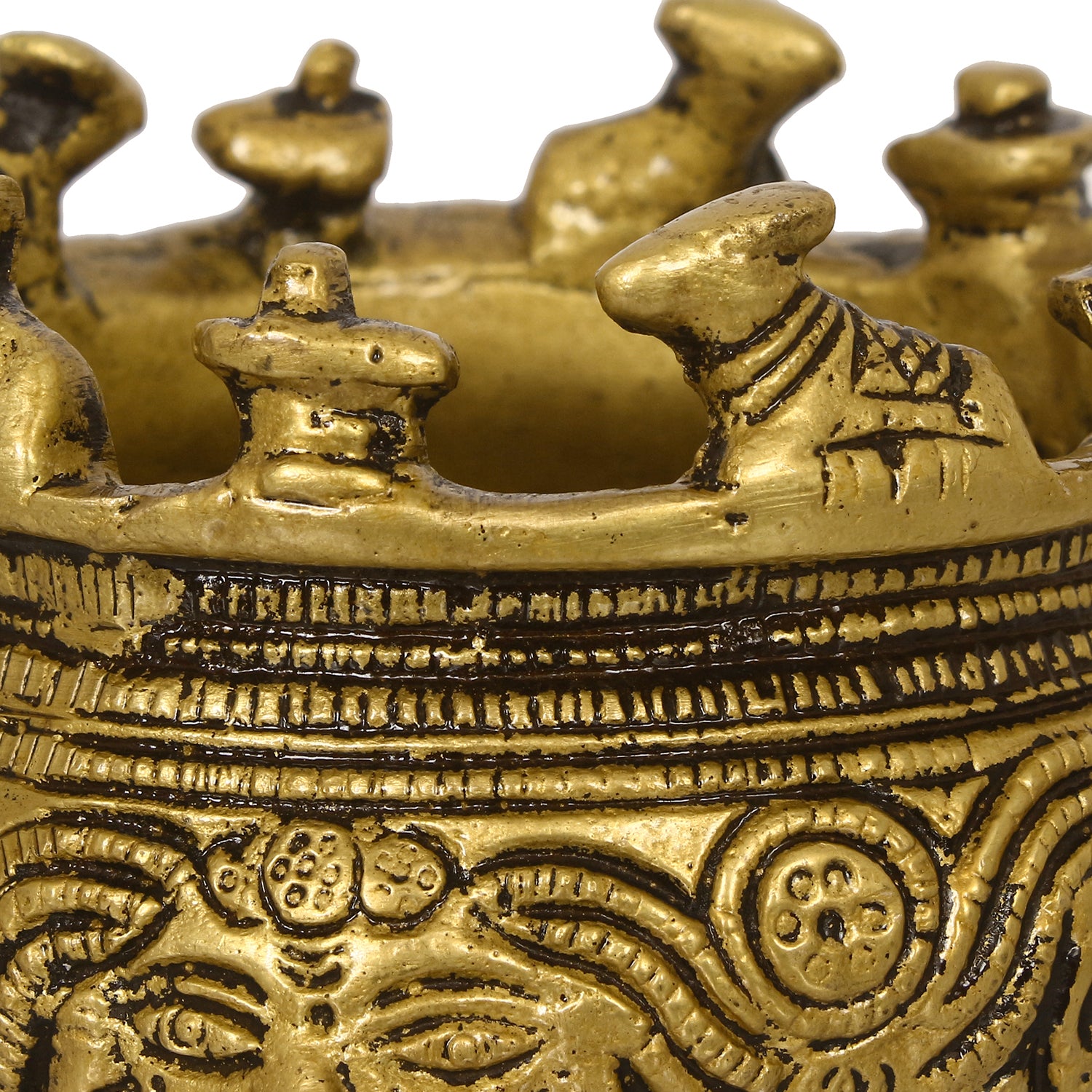 Golden Brass Auspicious Kalash, Shivling And Nandi On The Rim Of The Kalash/Pot For Religious Offerings 4