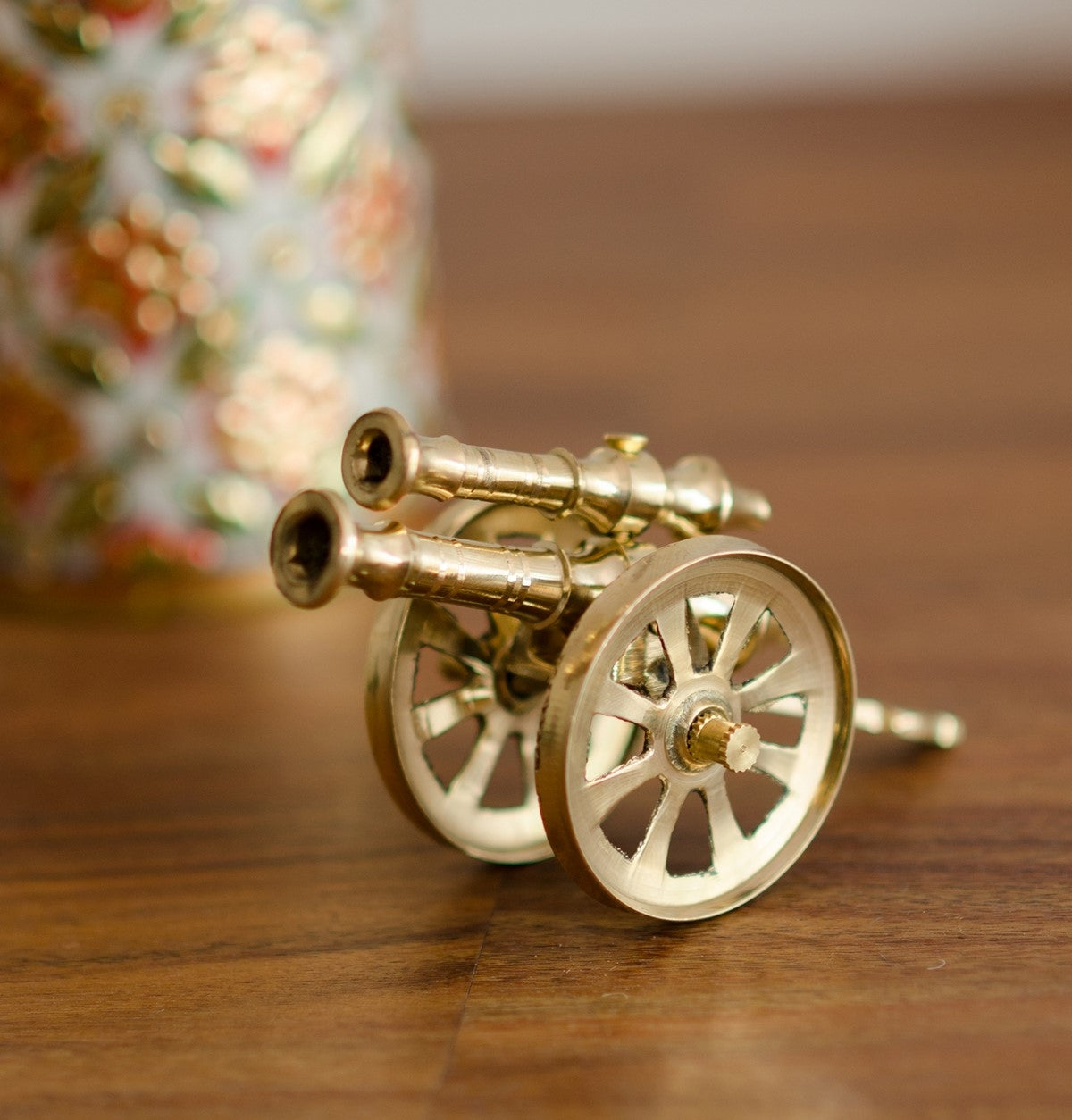 Gold Brass Decorative Cannon Showpiece for Home Décor