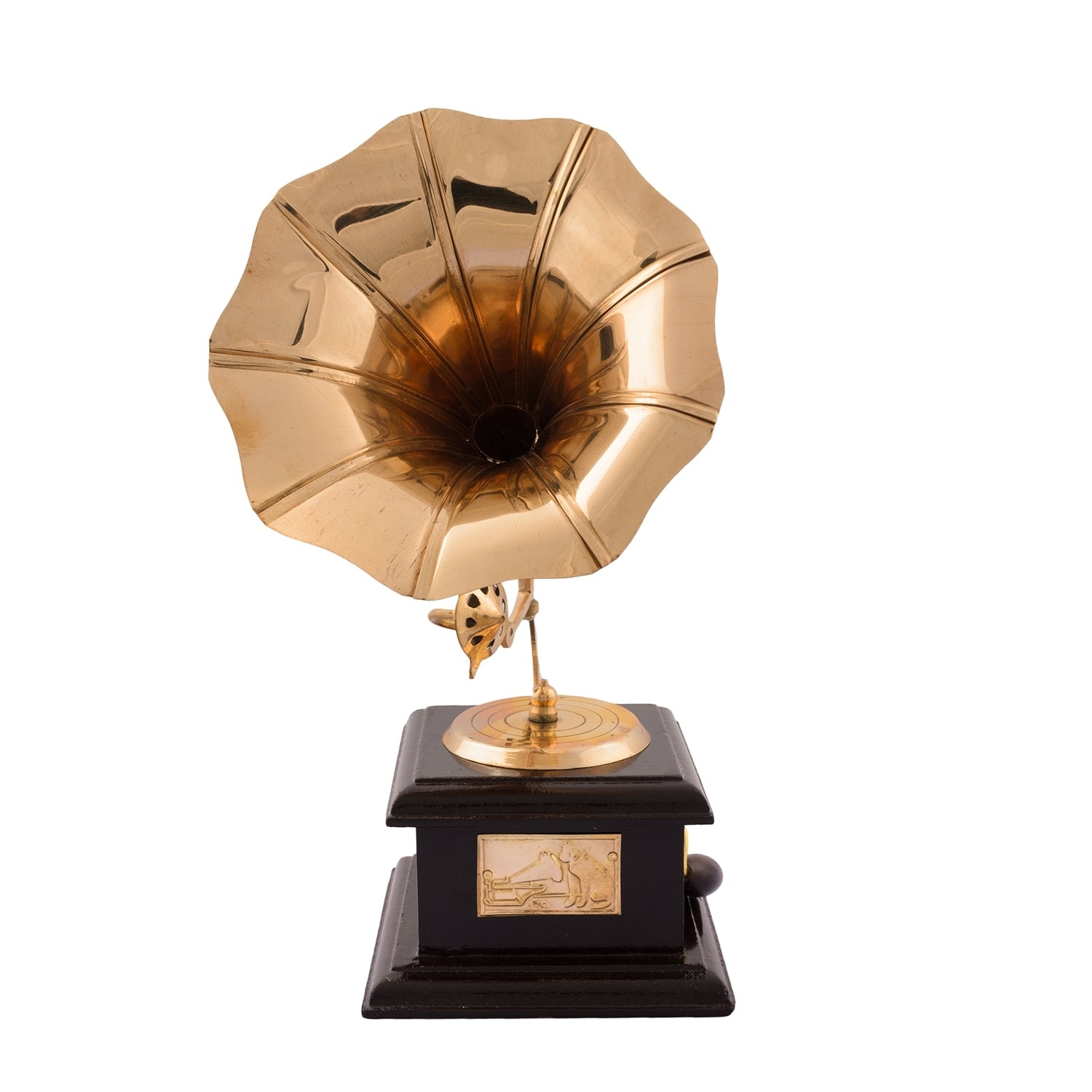 Black and Golden Brass Antique Gramophone musical instrument Decorative Showpiece 3