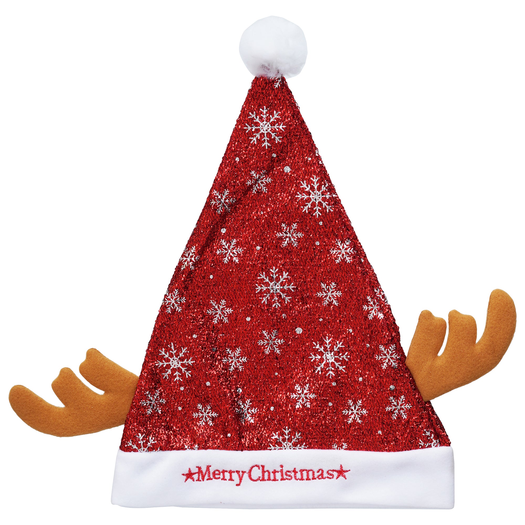 eCraftIndia Merry Christmas Snowflake Star Printed Santa Cap  Santa Claus Hat for Christmas Party Best Gift for Boys & Girls 2