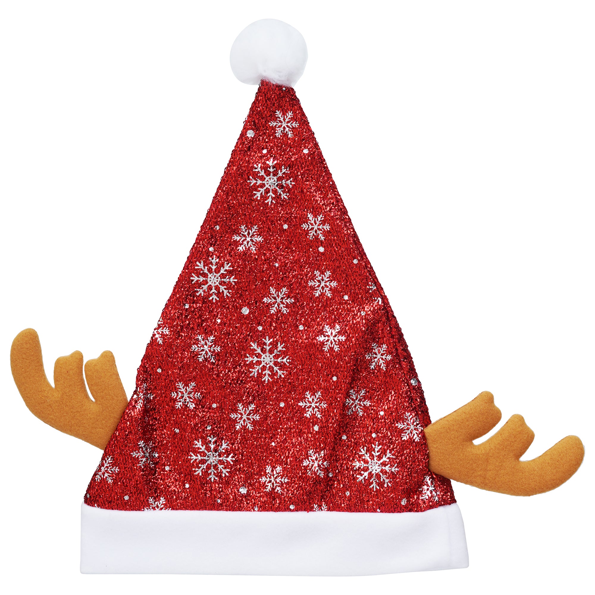 eCraftIndia Merry Christmas Snowflake Star Printed Santa Cap  Santa Claus Hat for Christmas Party Best Gift for Boys & Girls 6