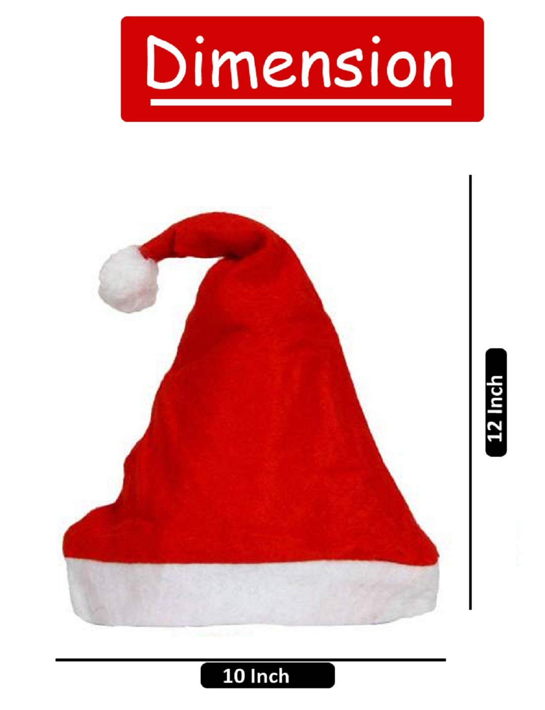 eCraftIndia Red and White Merry Christmas Hats, Santa Claus Caps for kids and Adults - Free Size XMAS Caps, Santa Claus Hats for Christmas, New Year, Festive Holiday Party (Set of 3) 6