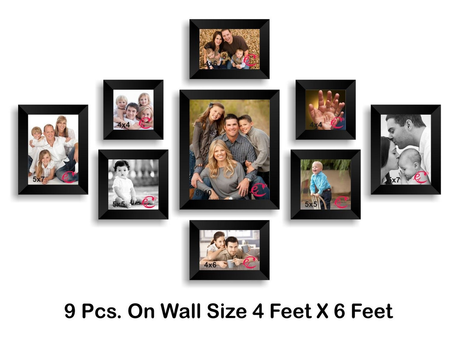 Memory Wall Collage Photo Frame Set of 9 individual photo frames 3