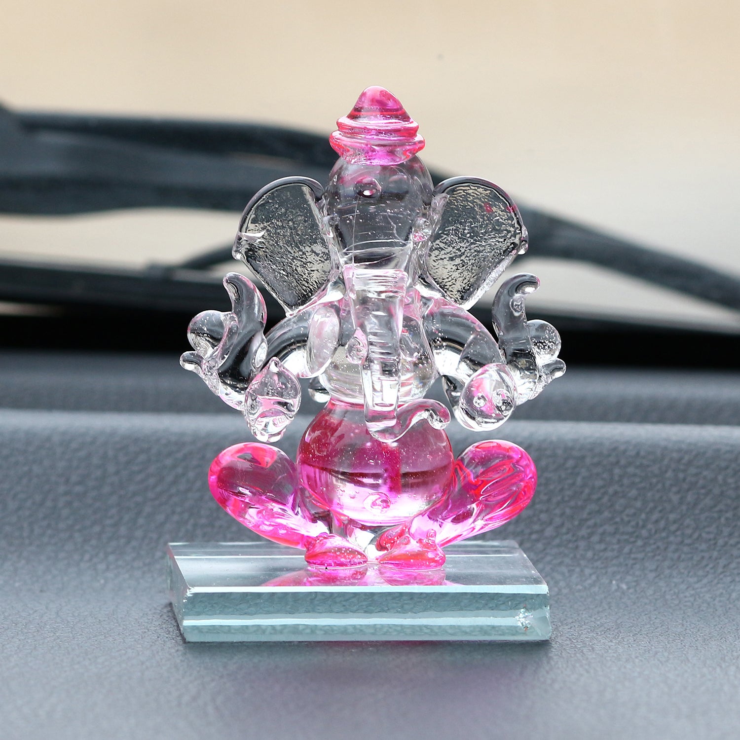 Crystal Lord Ganesha Idol For Home And Car Dashboard