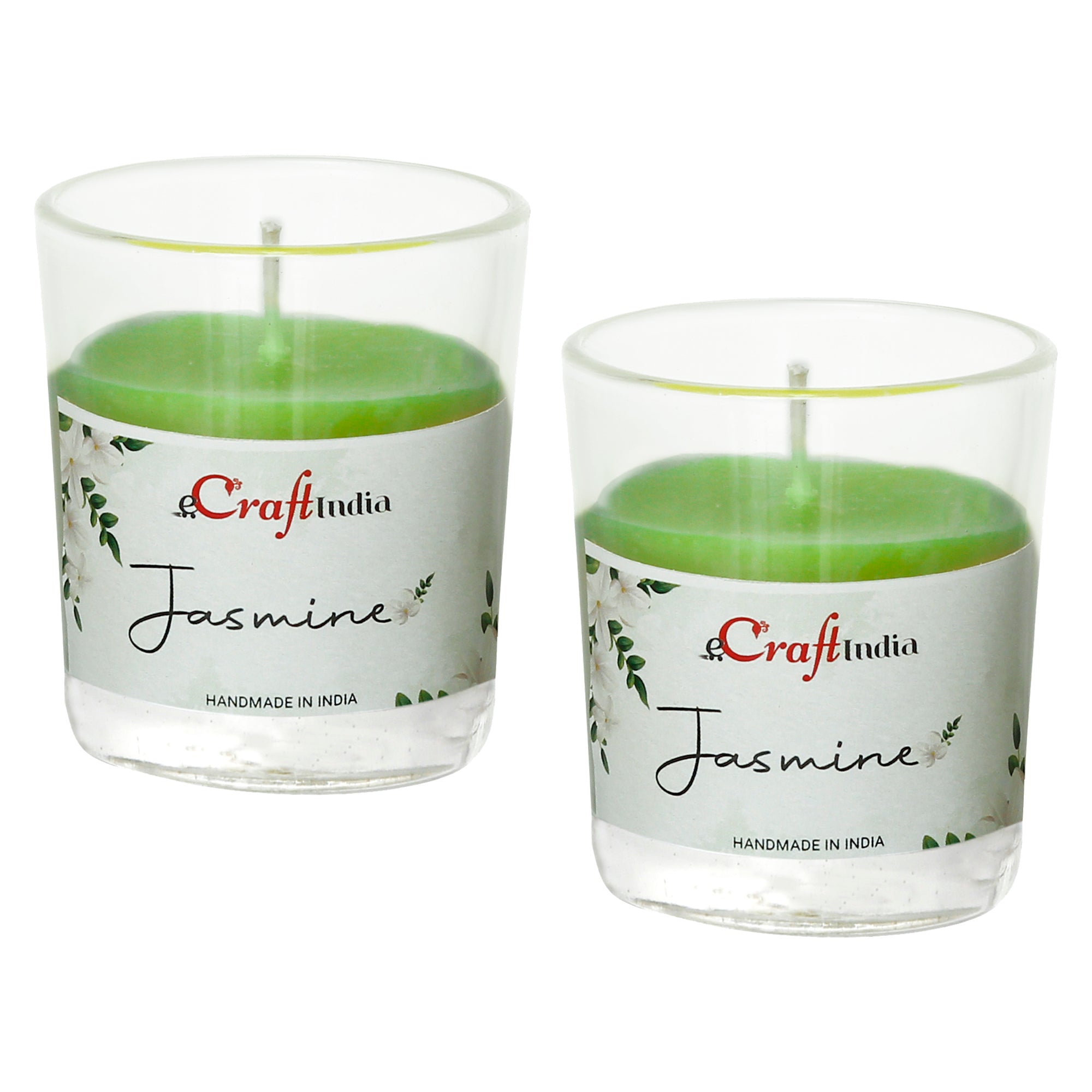Set of 2 Jasmine Scented Glass Candle 2