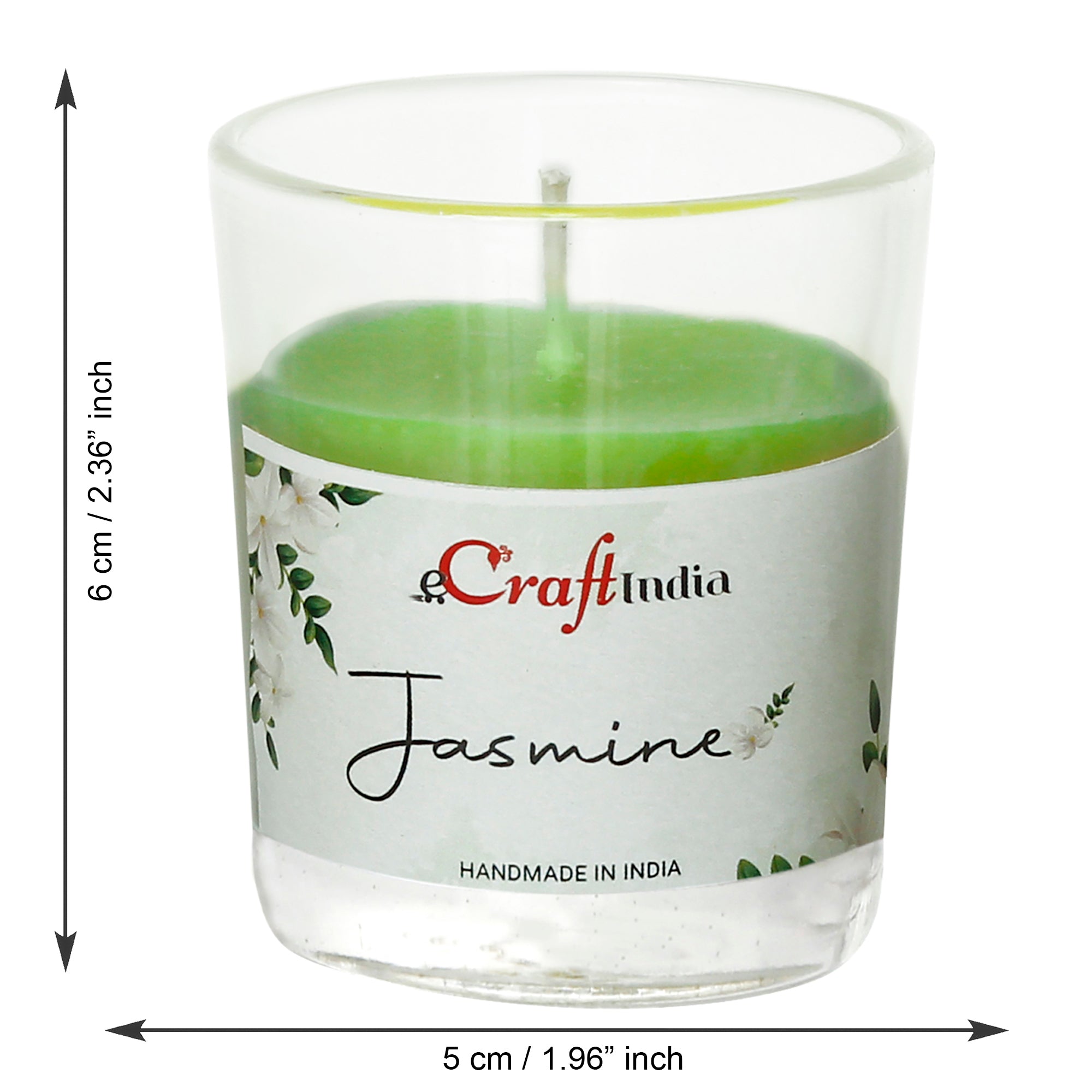 Set of 2 Jasmine Scented Glass Candle 3