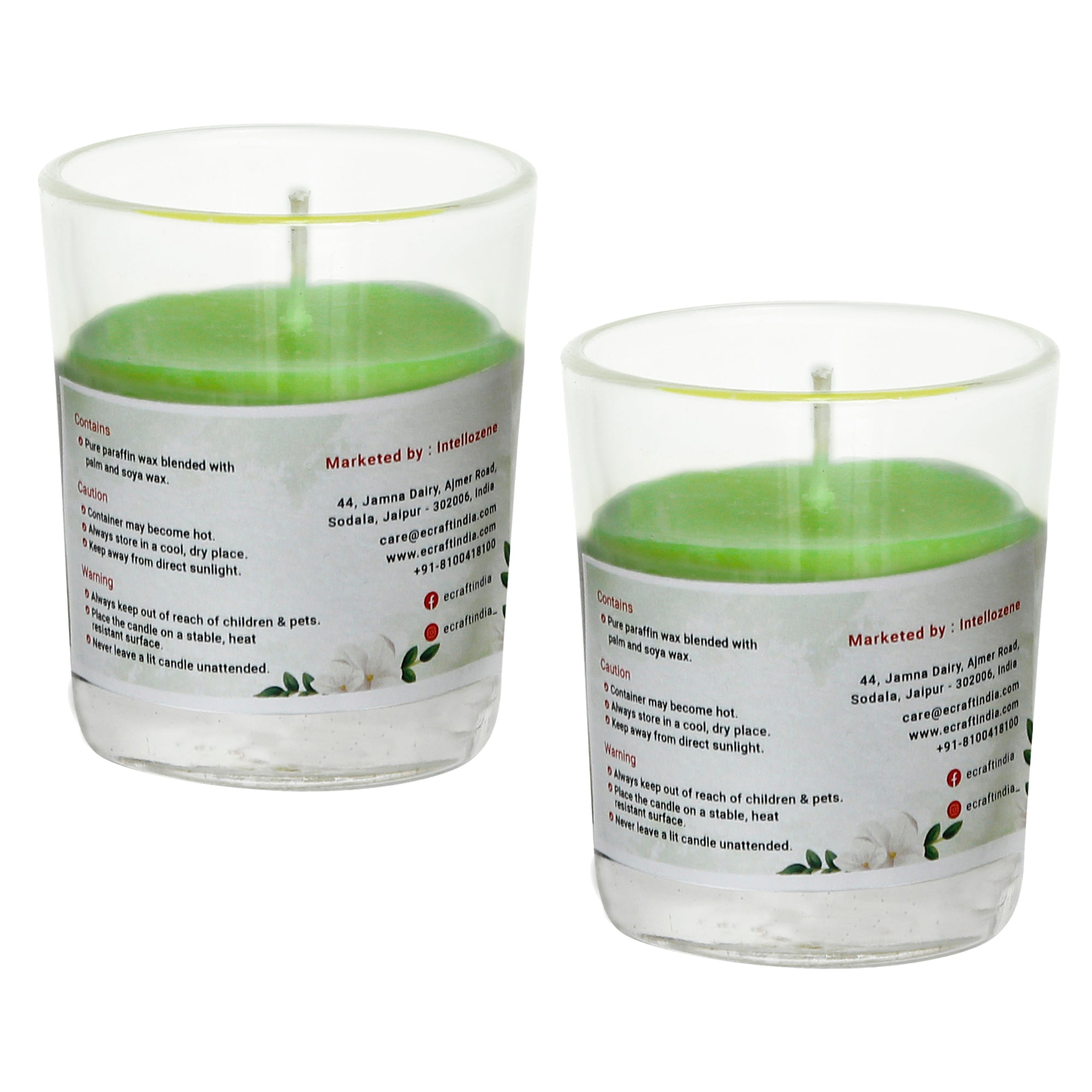 Set of 2 Jasmine Scented Glass Candle 4