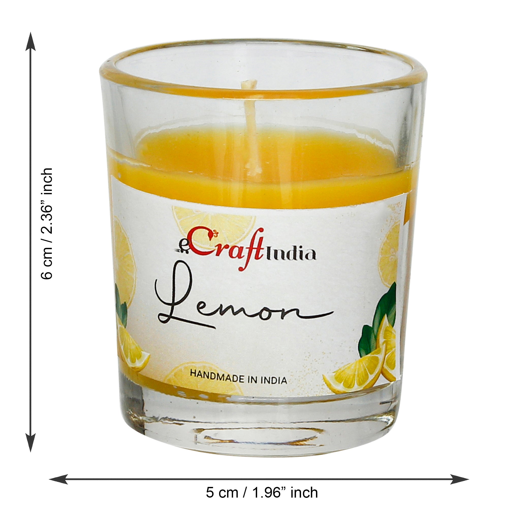 Set of 2 Lemon Scented Glass Candle 3