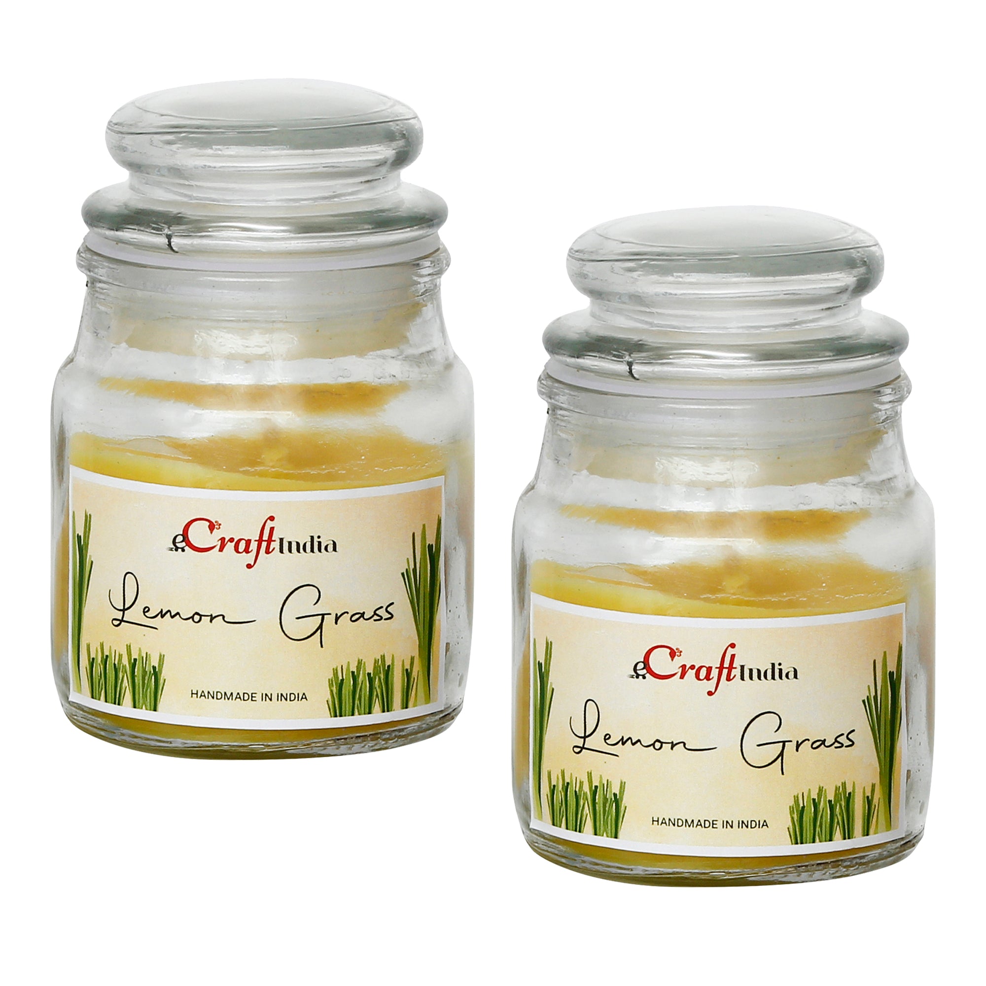 Set of 2 Lemon Grass Scented Jar Candle 2