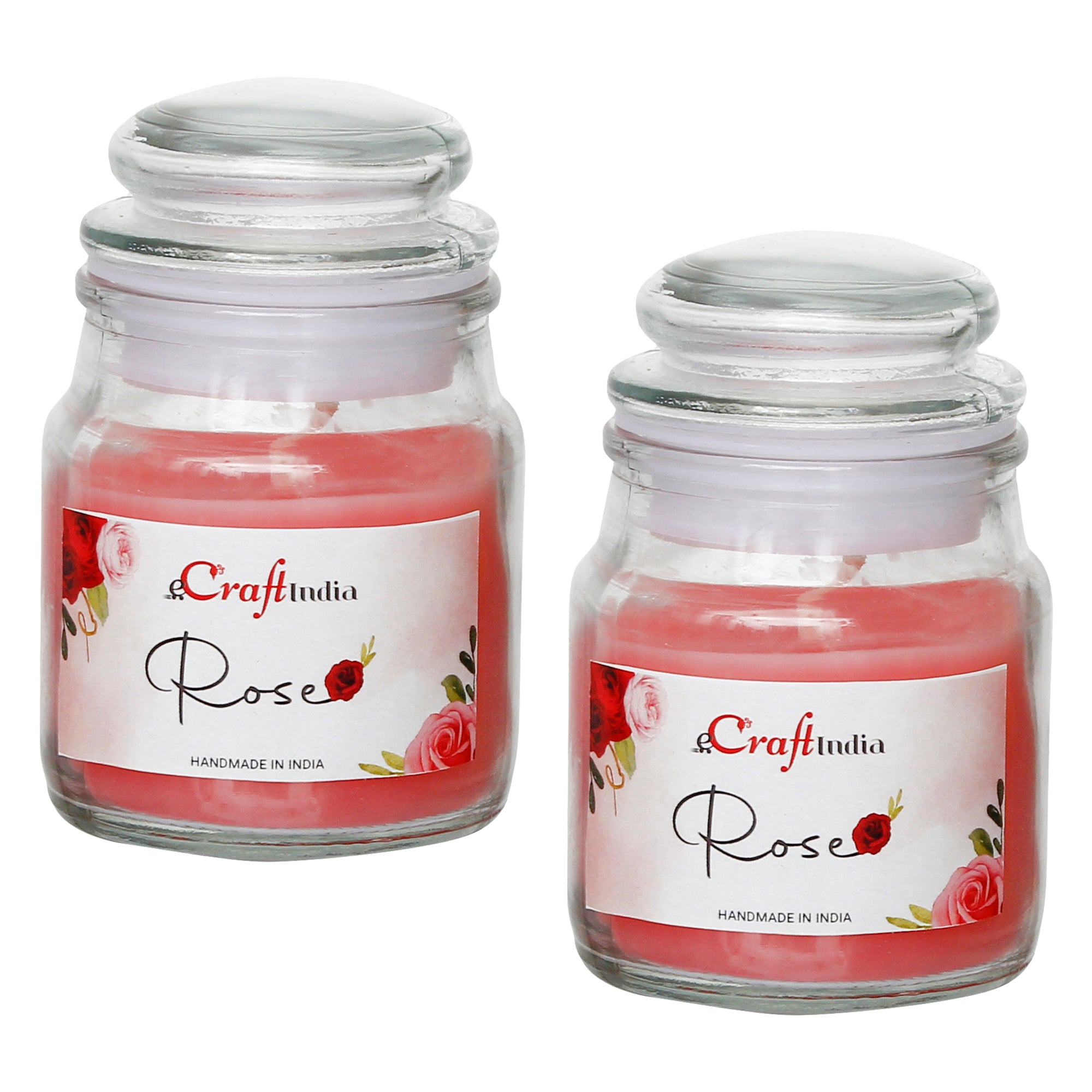 Set of 2 Rose Scented Jar Candle 2