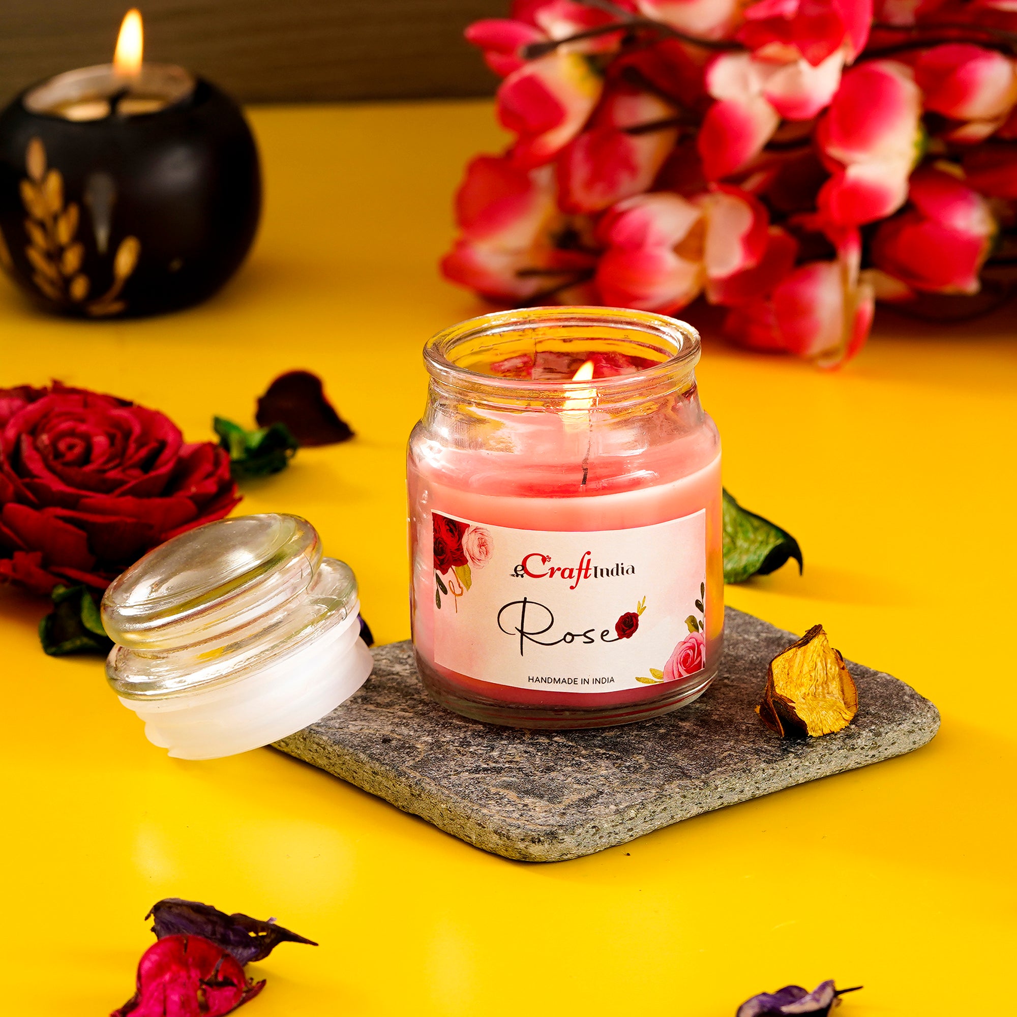 Rose Scented Jar Candle 1