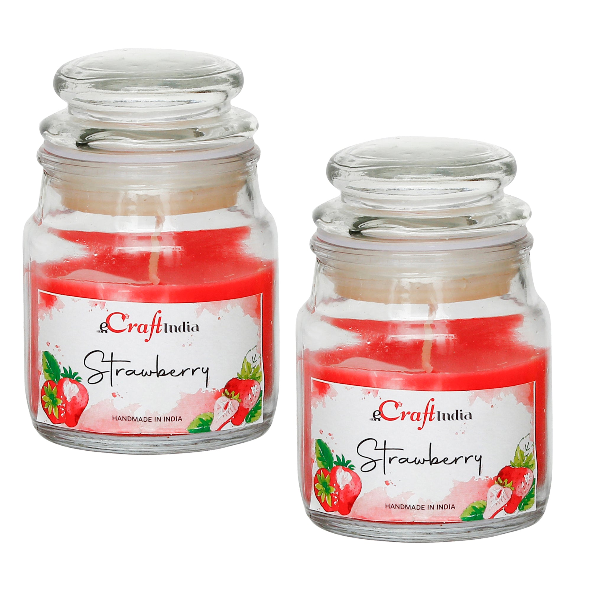 Set of 2 Strawberry Scented Jar Candle 2