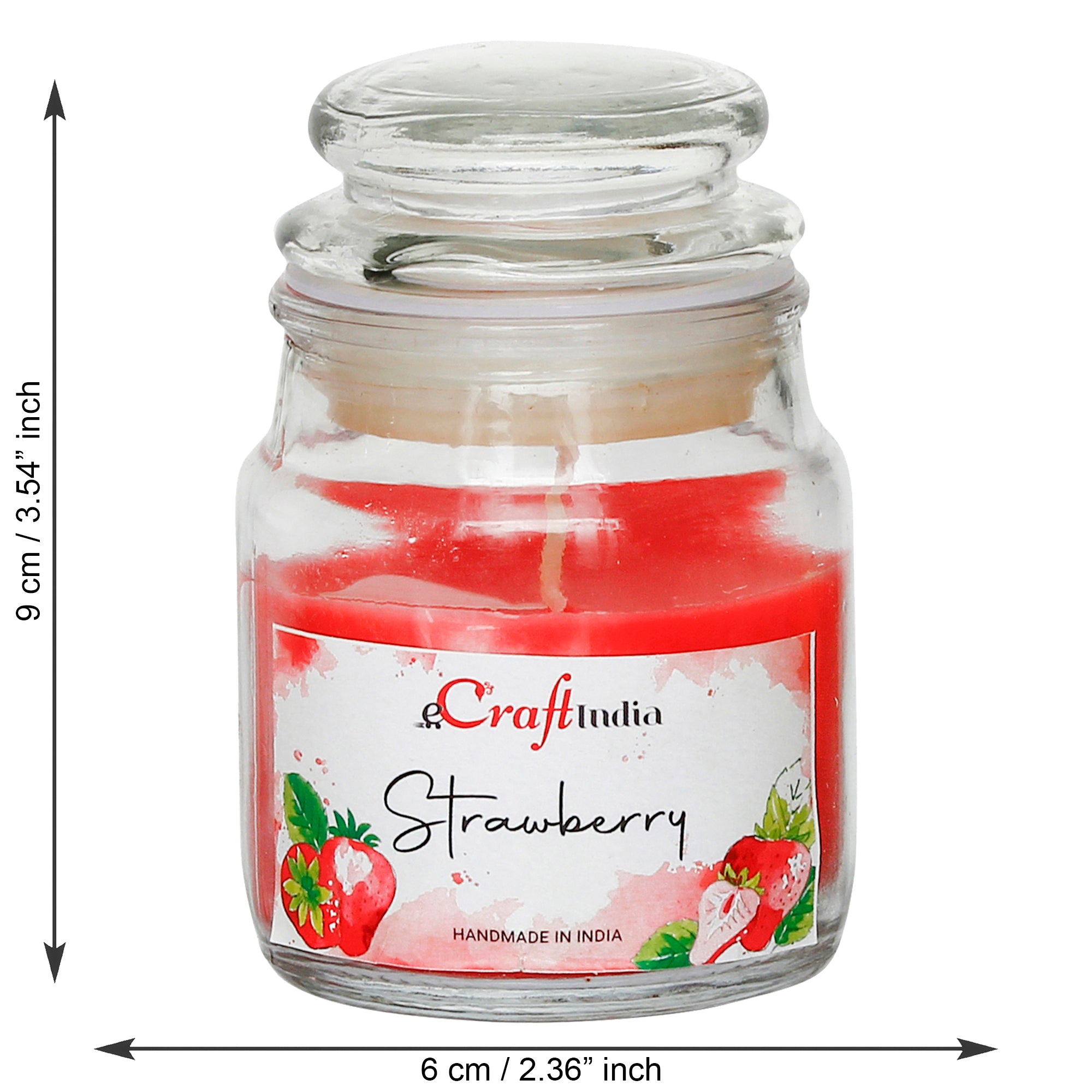 Set of 2 Strawberry Scented Jar Candle 3