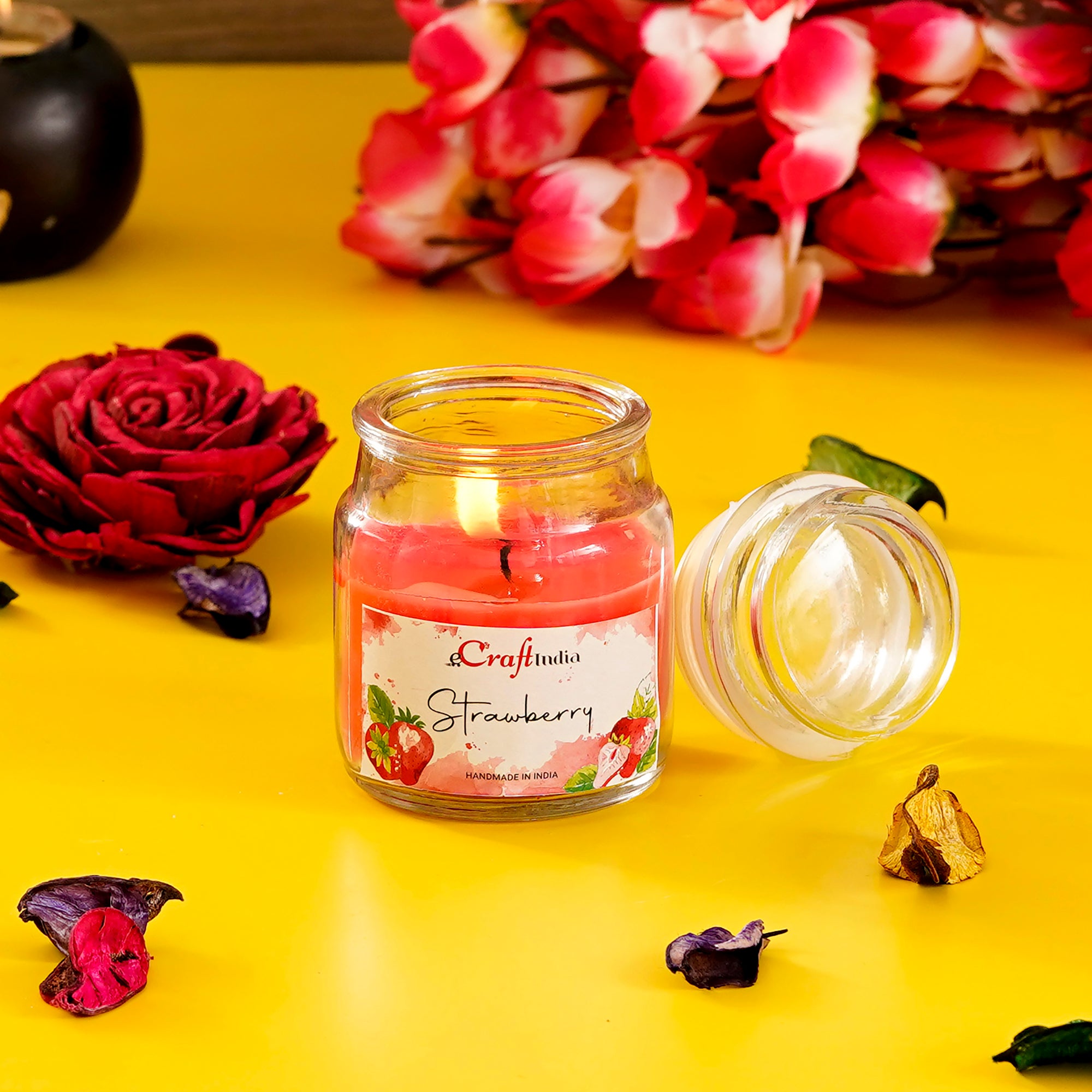 Strawberry Scented Jar Candle 1