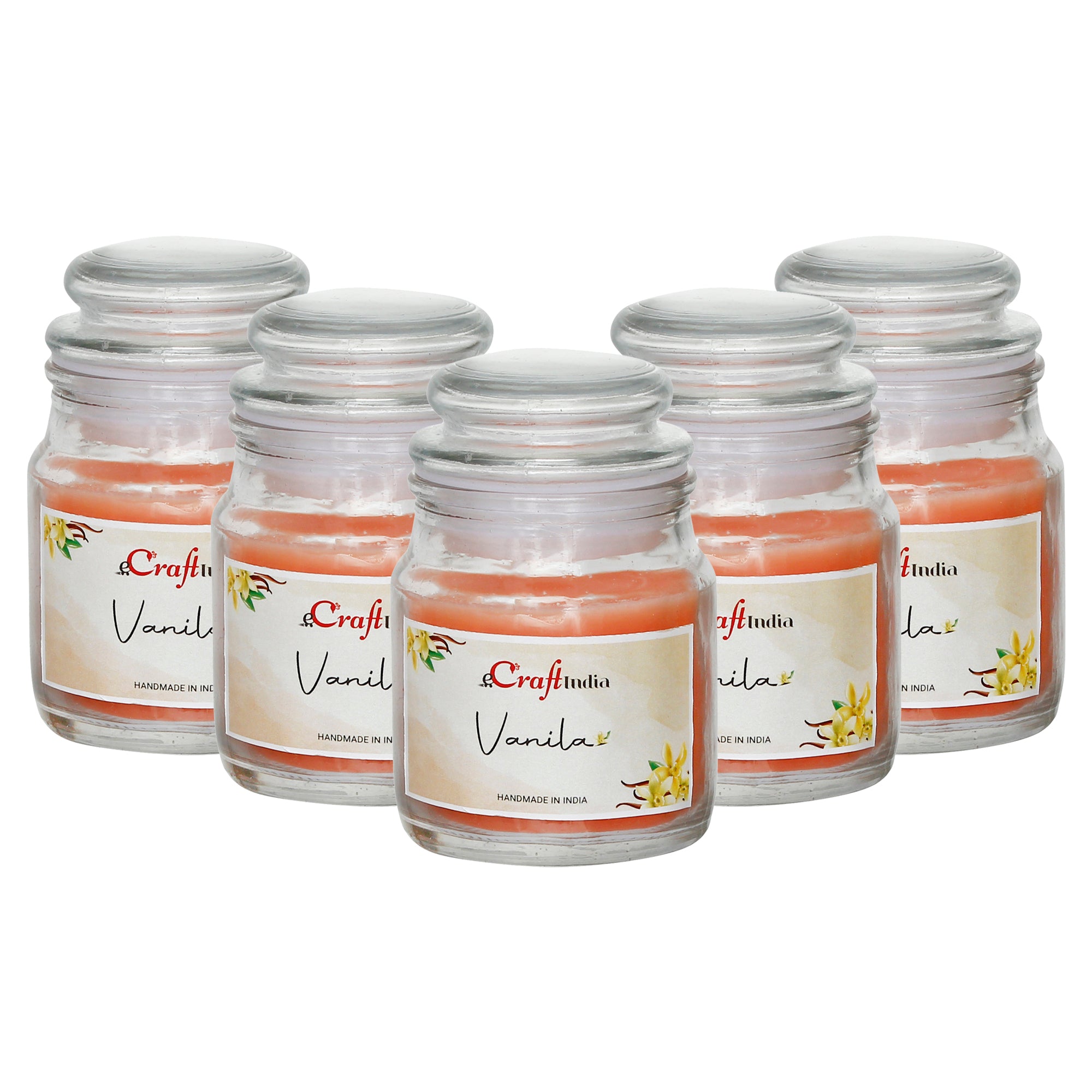 Set of 5 Vanilla Scented Jar Candle 2