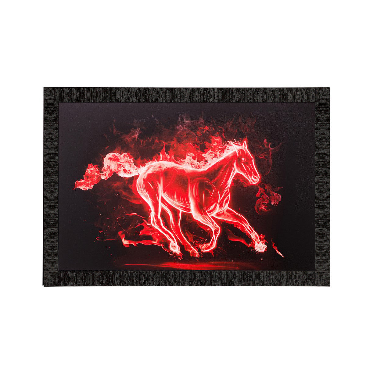 Red Flamed Horse Matt Textured UV Art Painting