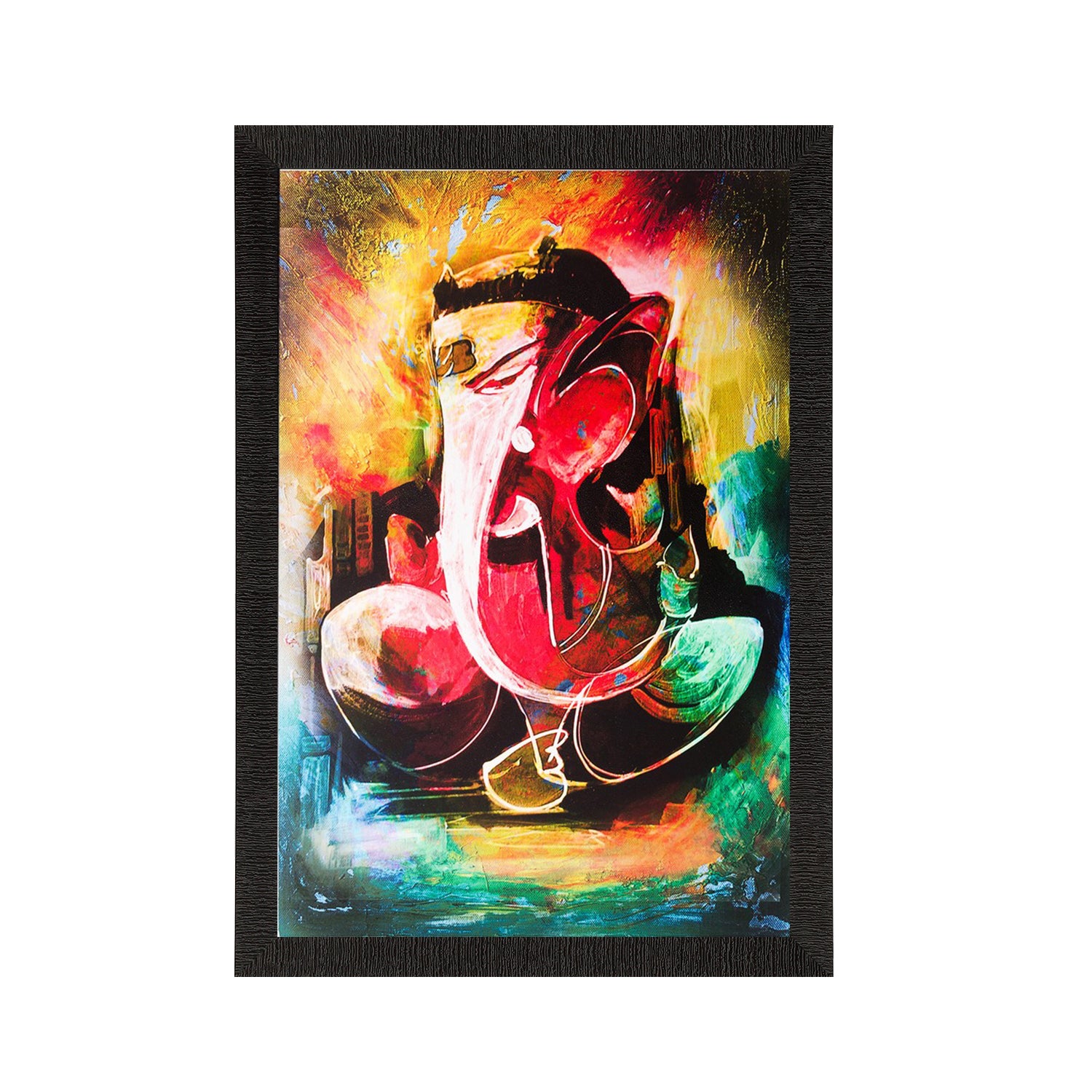 Colorful Lord Ganesha Matt Textured UV Art Painting