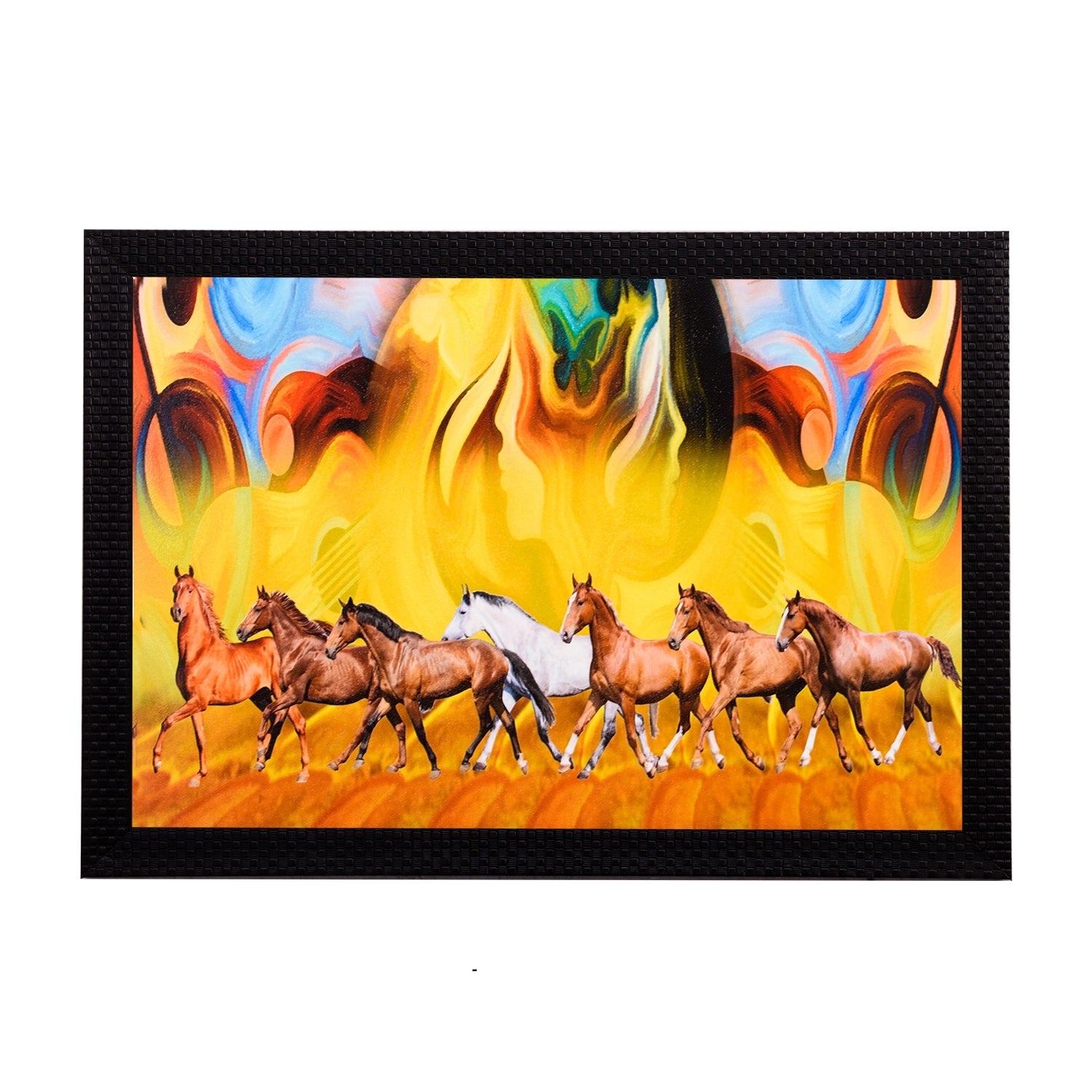 Running Horses Abstract Satin Matt Texture UV Art Painting