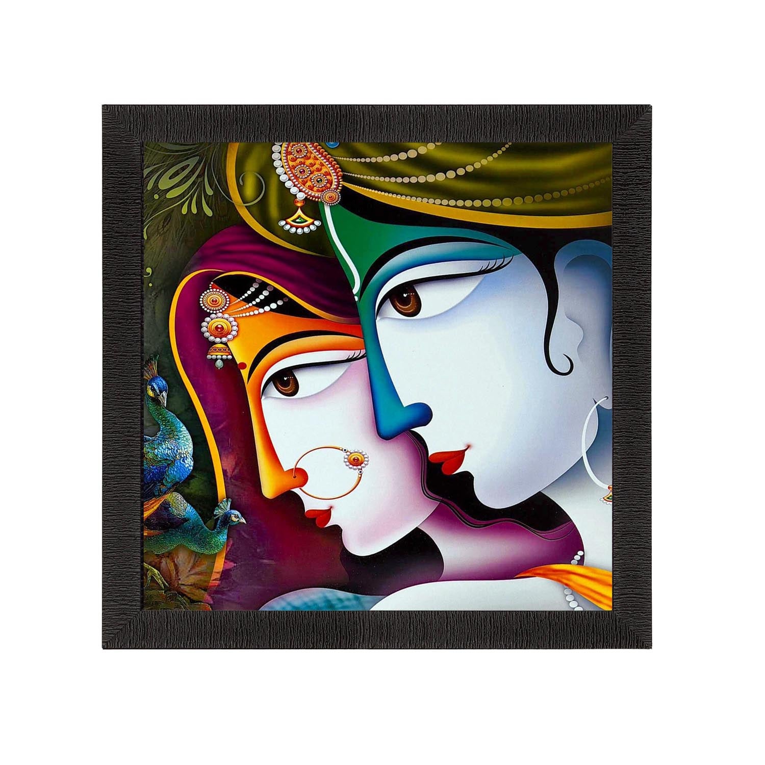 Face Of Radha Krishna Painting Digital Printed Religious Wall Art