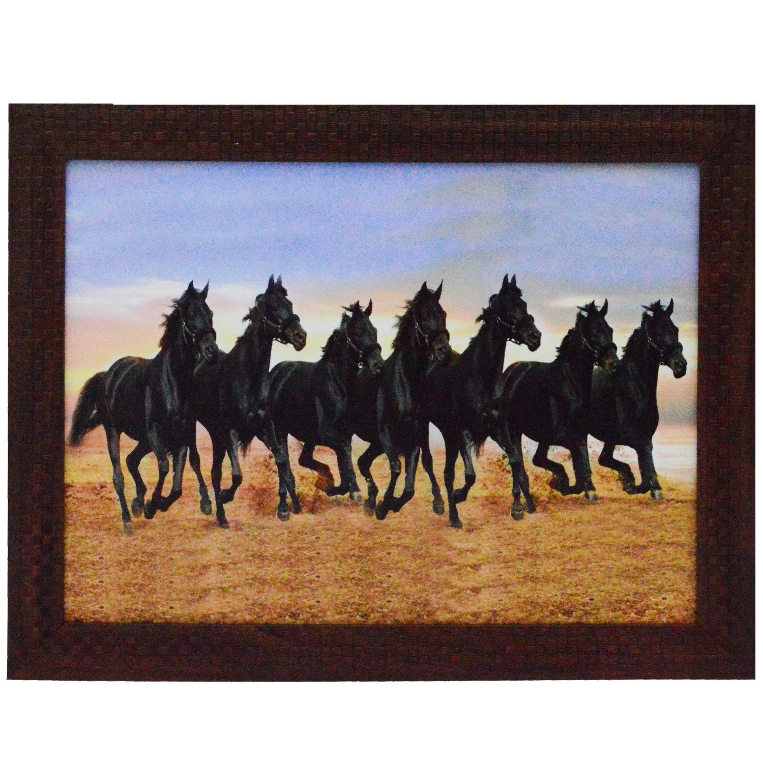 Running Lucky Horses Design Satin Matt Texture UV Art Painting