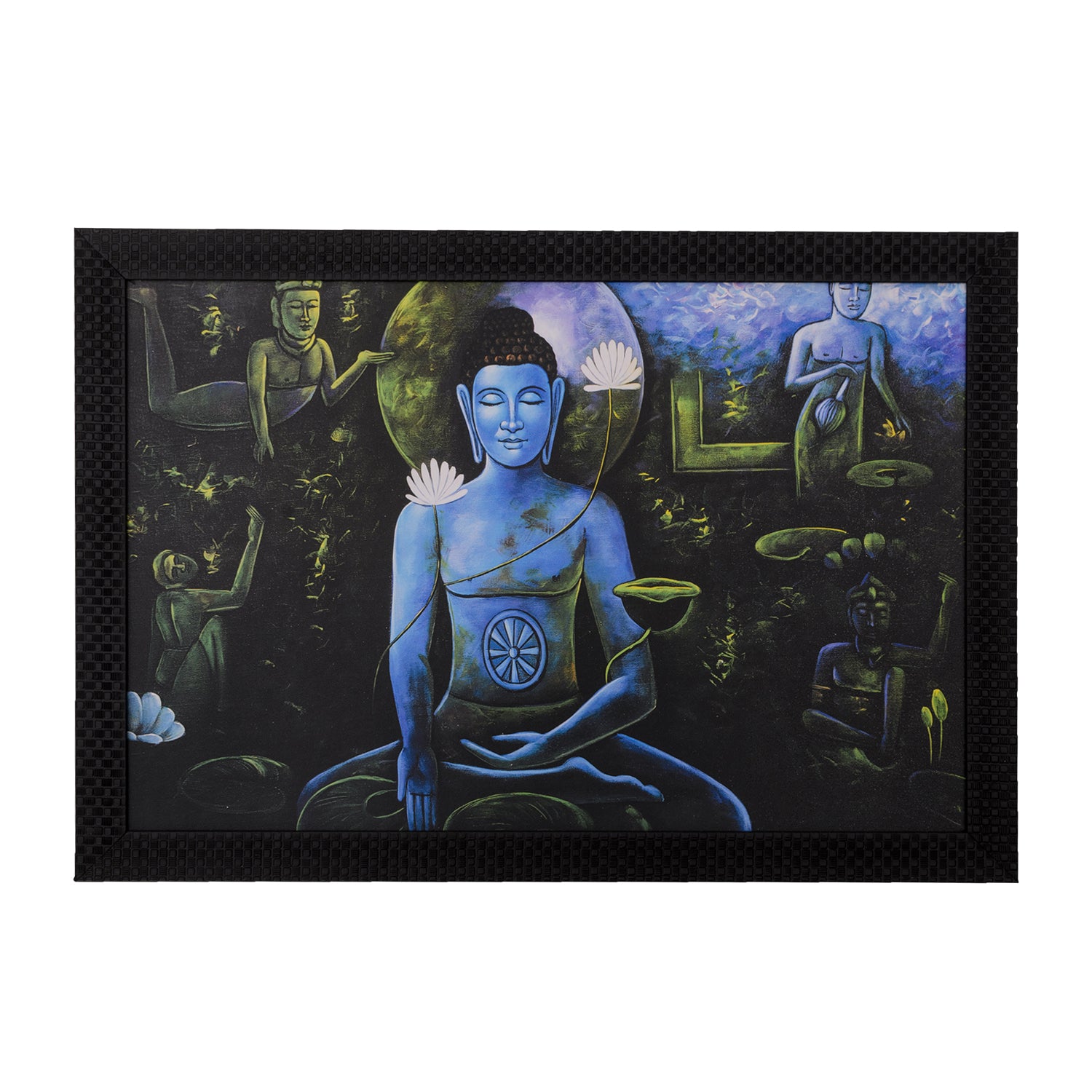 Spiritual Buddha with Chakras Satin Matt Texture UV Art Painting
