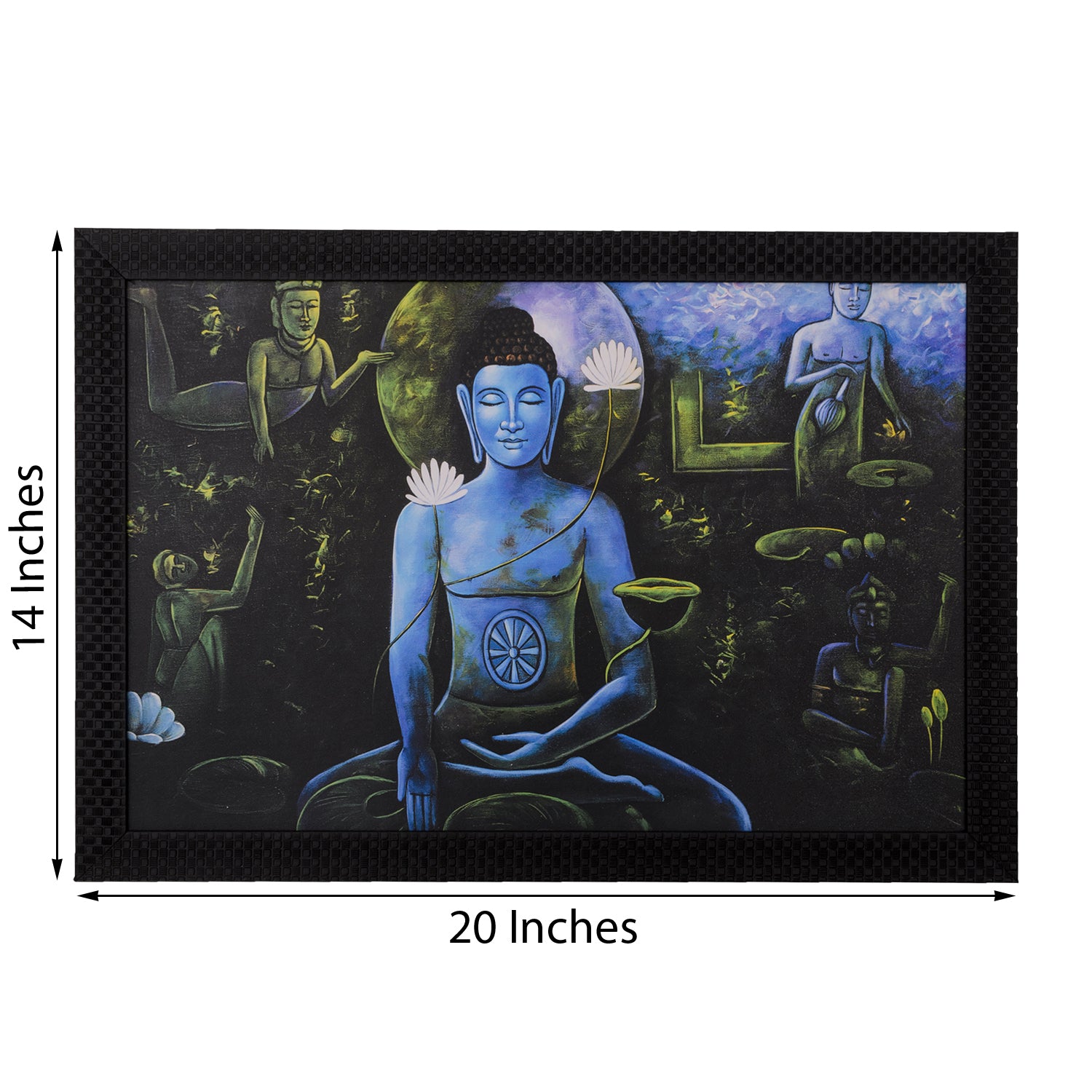 Spiritual Buddha with Chakras Satin Matt Texture UV Art Painting 2