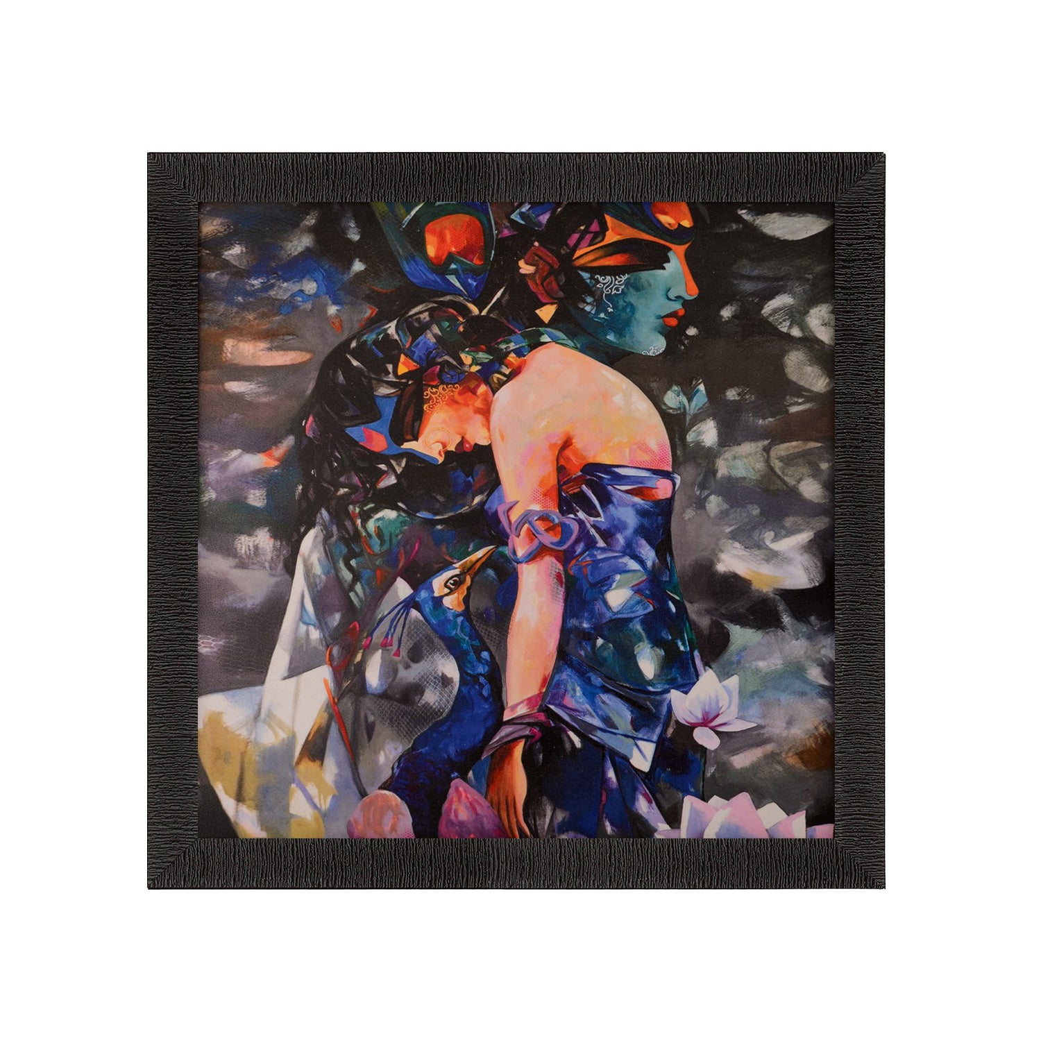 Colorful Beautiful Lady Satin Matt Texture UV Art Painting