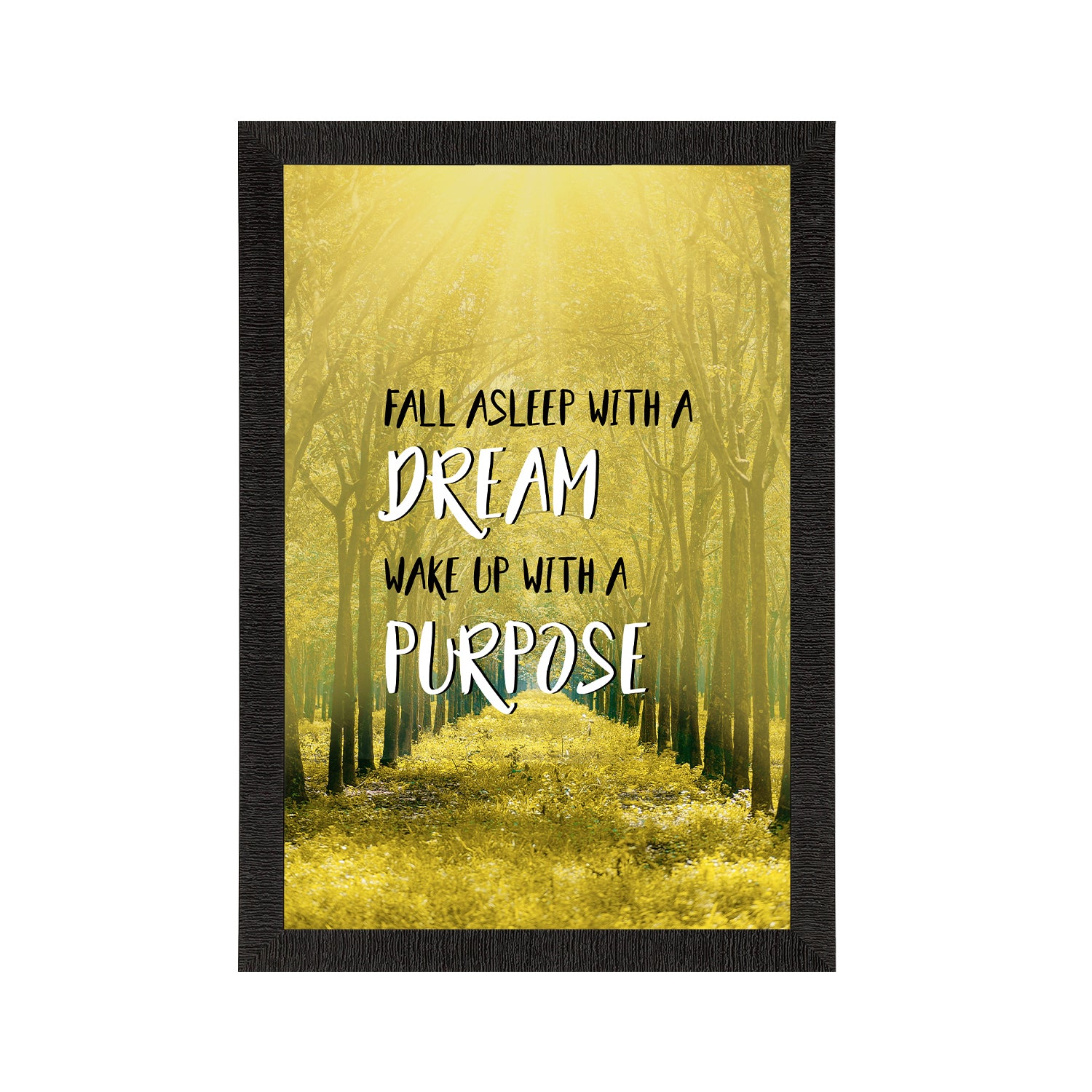 "Fall asleep with a dream wake up with a purpose" Motivational Quote Satin Matt Texture UV Art Painting