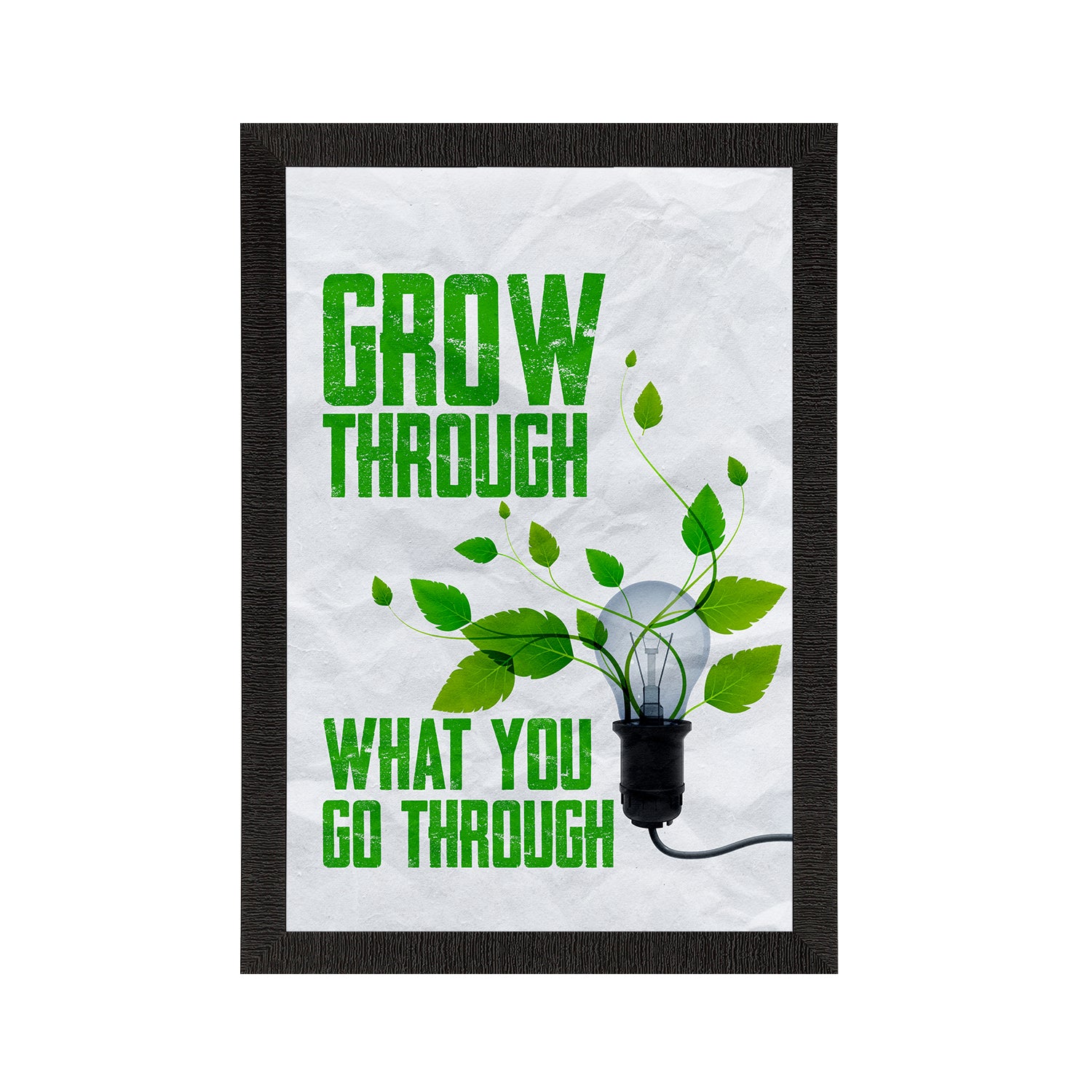 "Grow Through What you Go Through" Motivational Quote Satin Matt Texture UV Art Painting